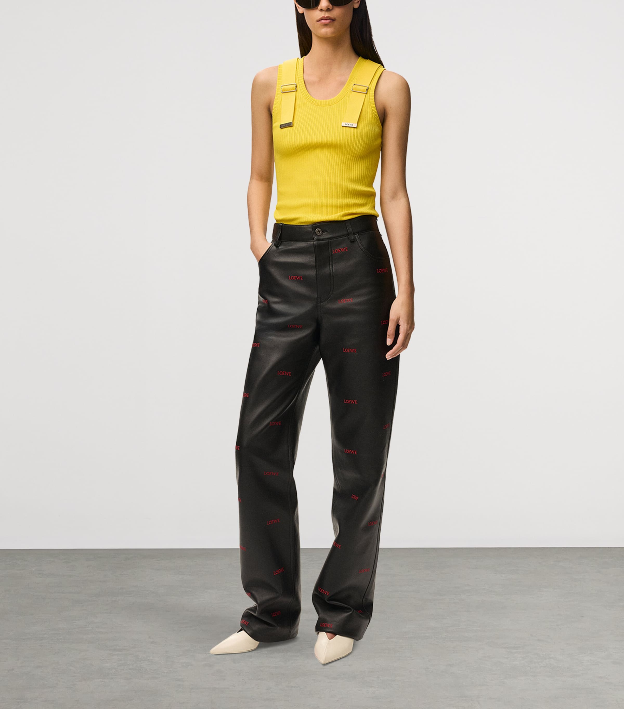 LOEWE Womens Embellished Tank Top Yellow Image 2