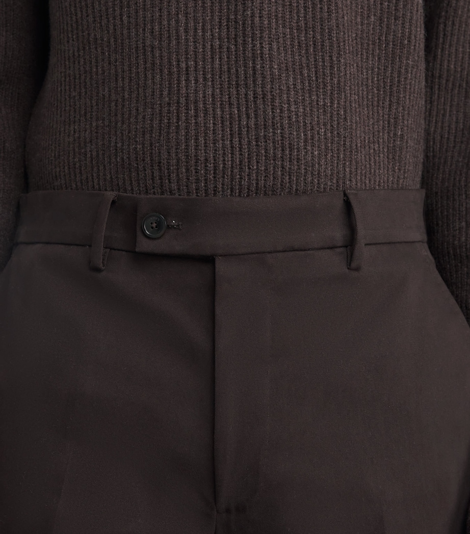 Cotton Flat Front Trousers WALNUT Image 6