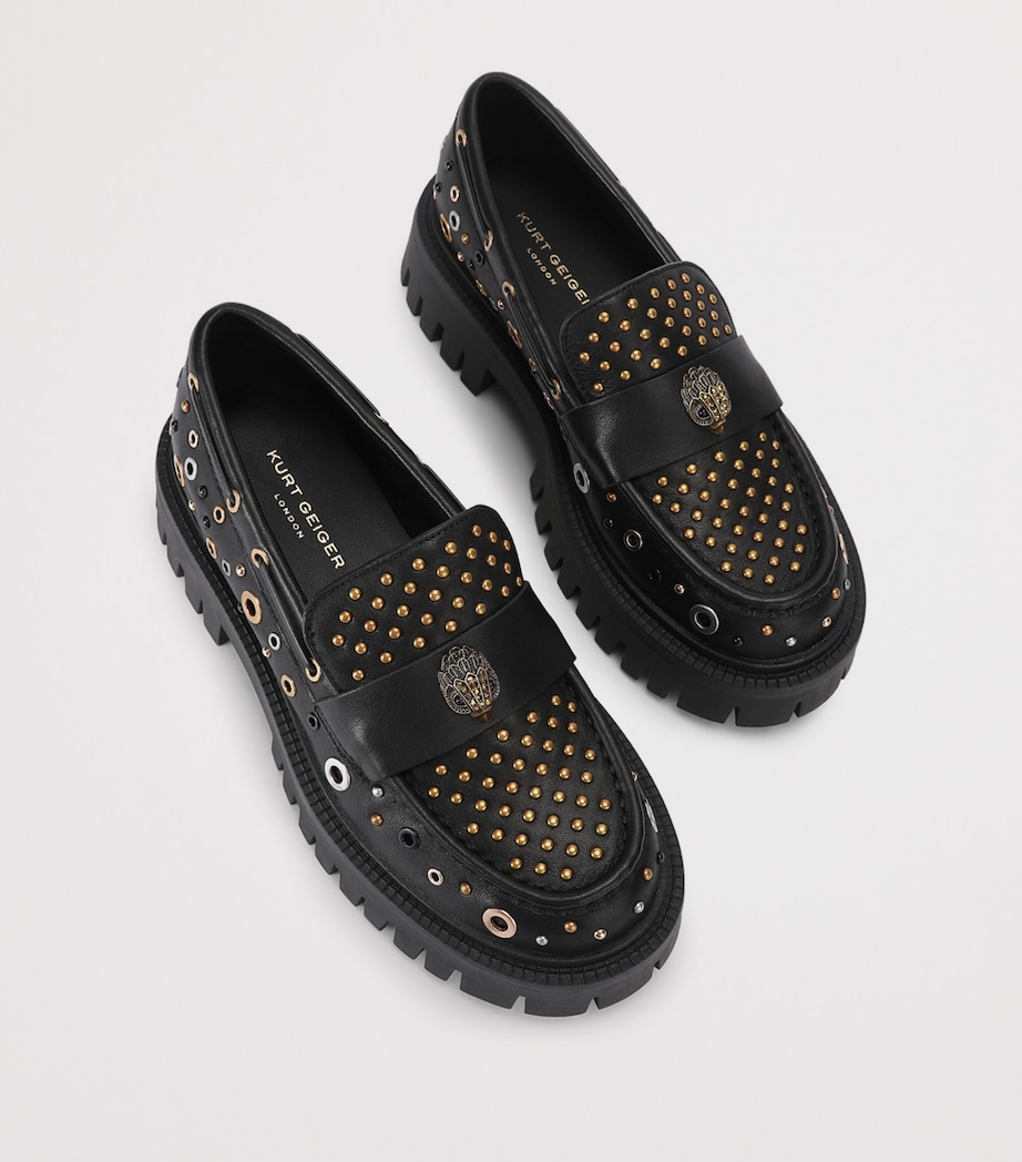 Kurt Geiger London Leather Studded Chunky Loafers Black Image 4
