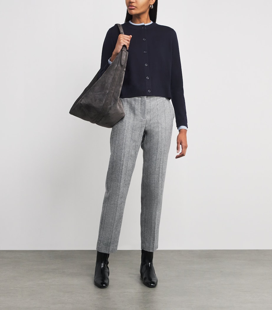 Virgin Wool Double-Layer Cardigan NAVY Image 2