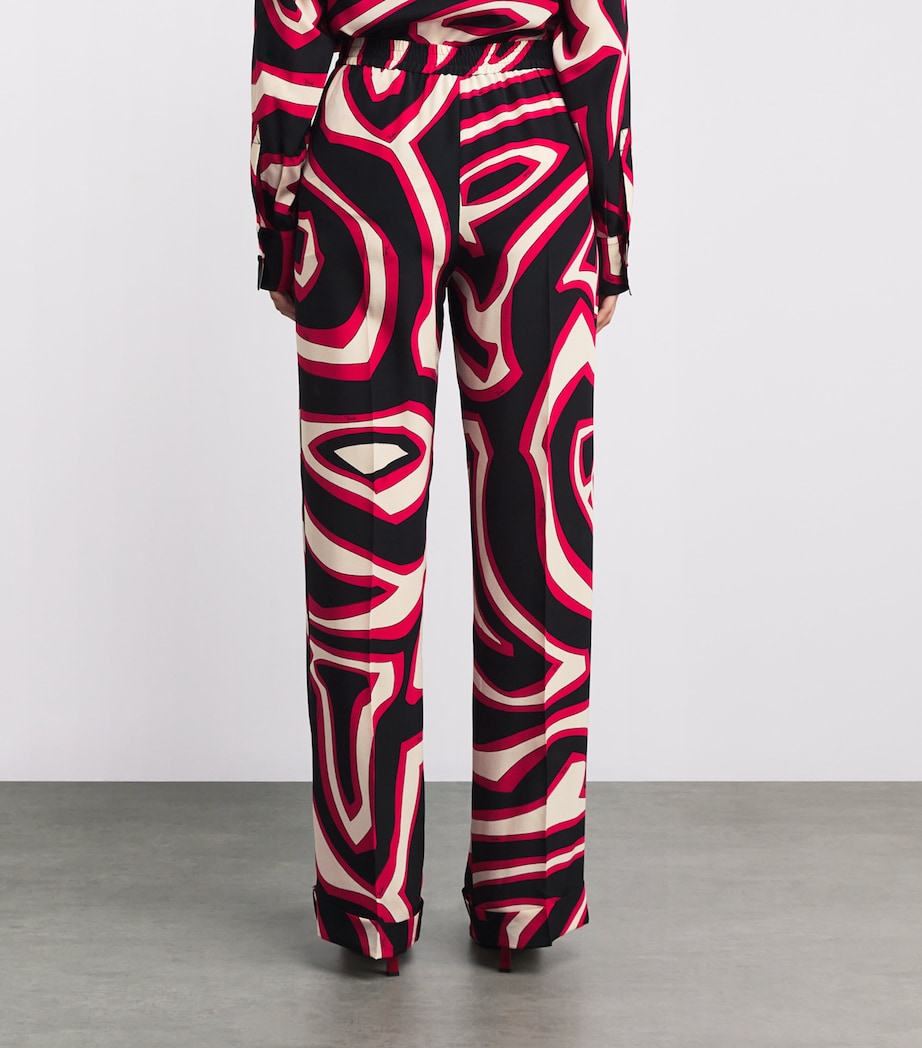Silk Labirinto Print Trousers 051/GOLD RED Image 4