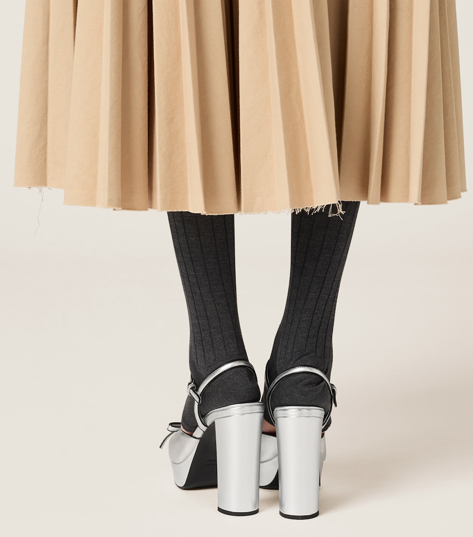 Miu Miu Leather Mordoré Platform Sandals 110 Image 4