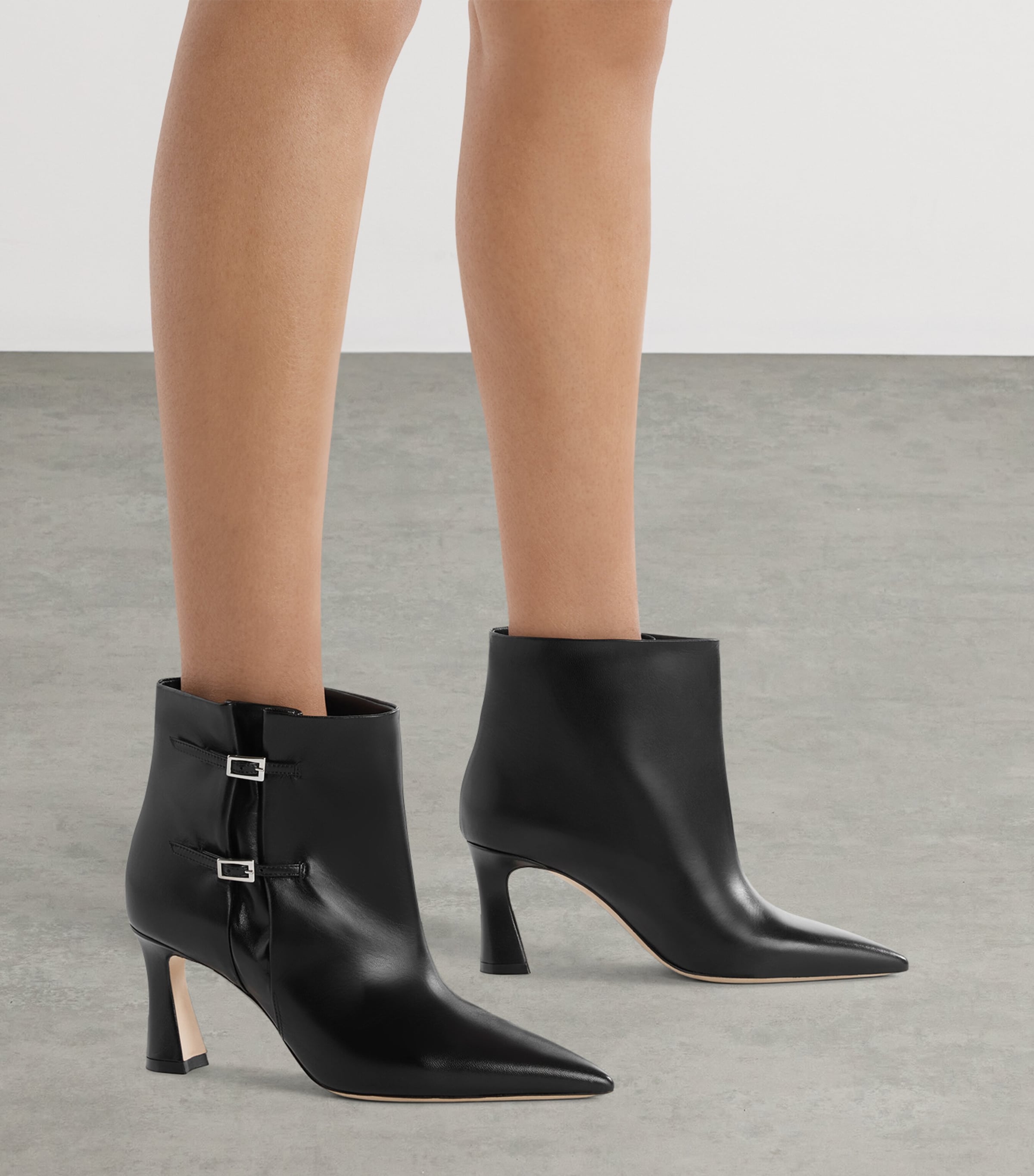 Leather Norma Ankle Boots 70 BLACK Image 4