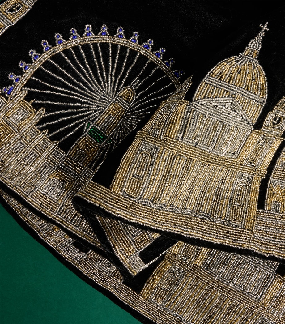 Harrods Embroidered London Skyline Tree Skirt Black Image 2