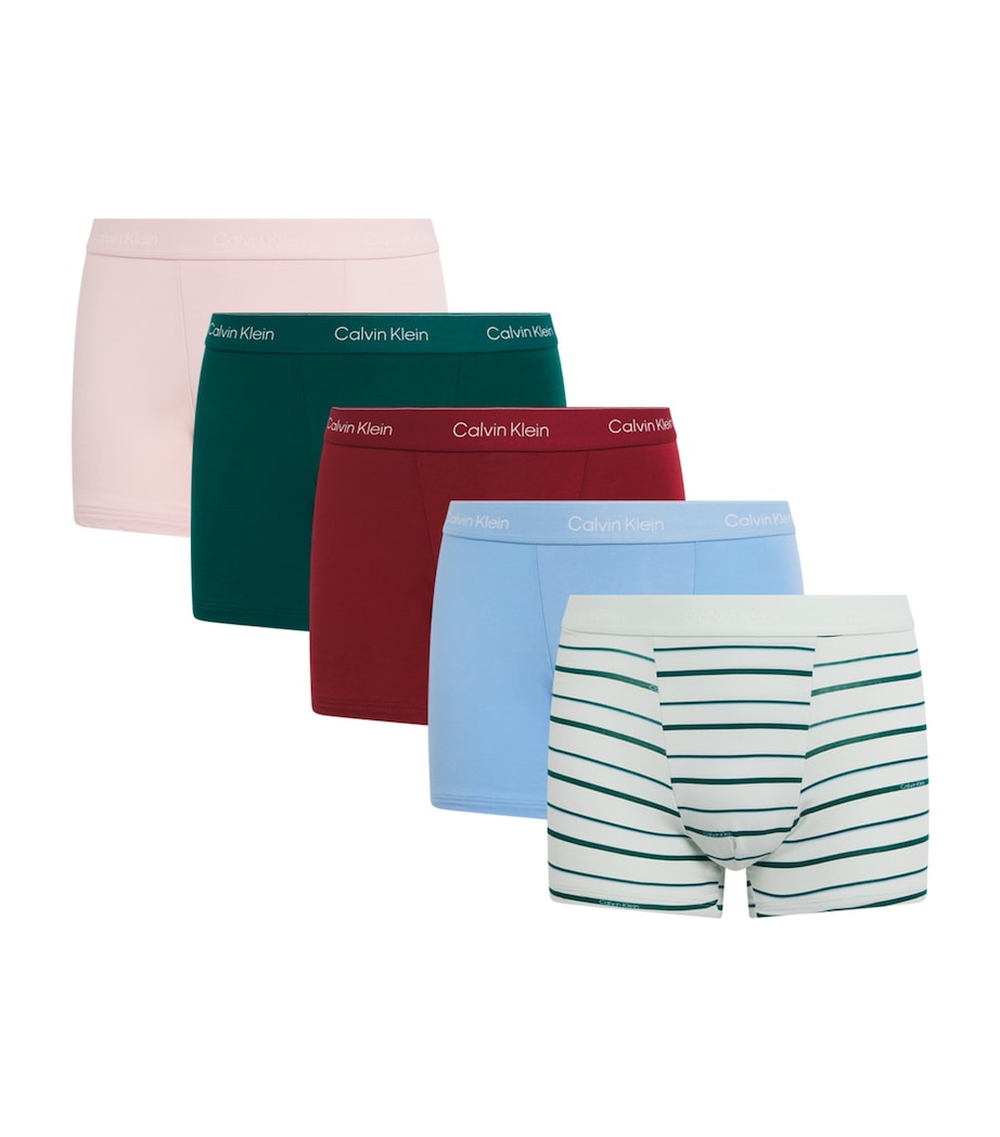Stretch-Cotton Relaxed Trunks (Pack of 5) 0ERTURF/ Image 1