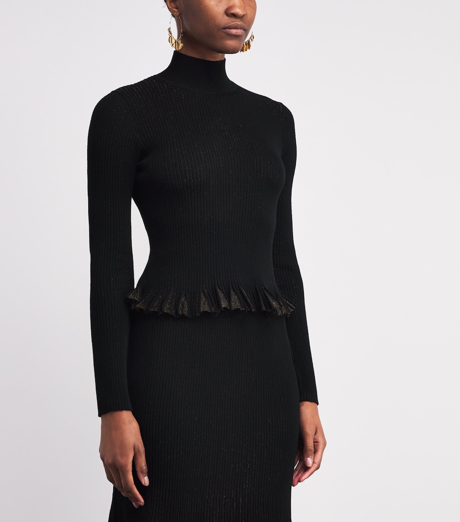 Ruffle-Detail Yulia Top NOIR Image 3