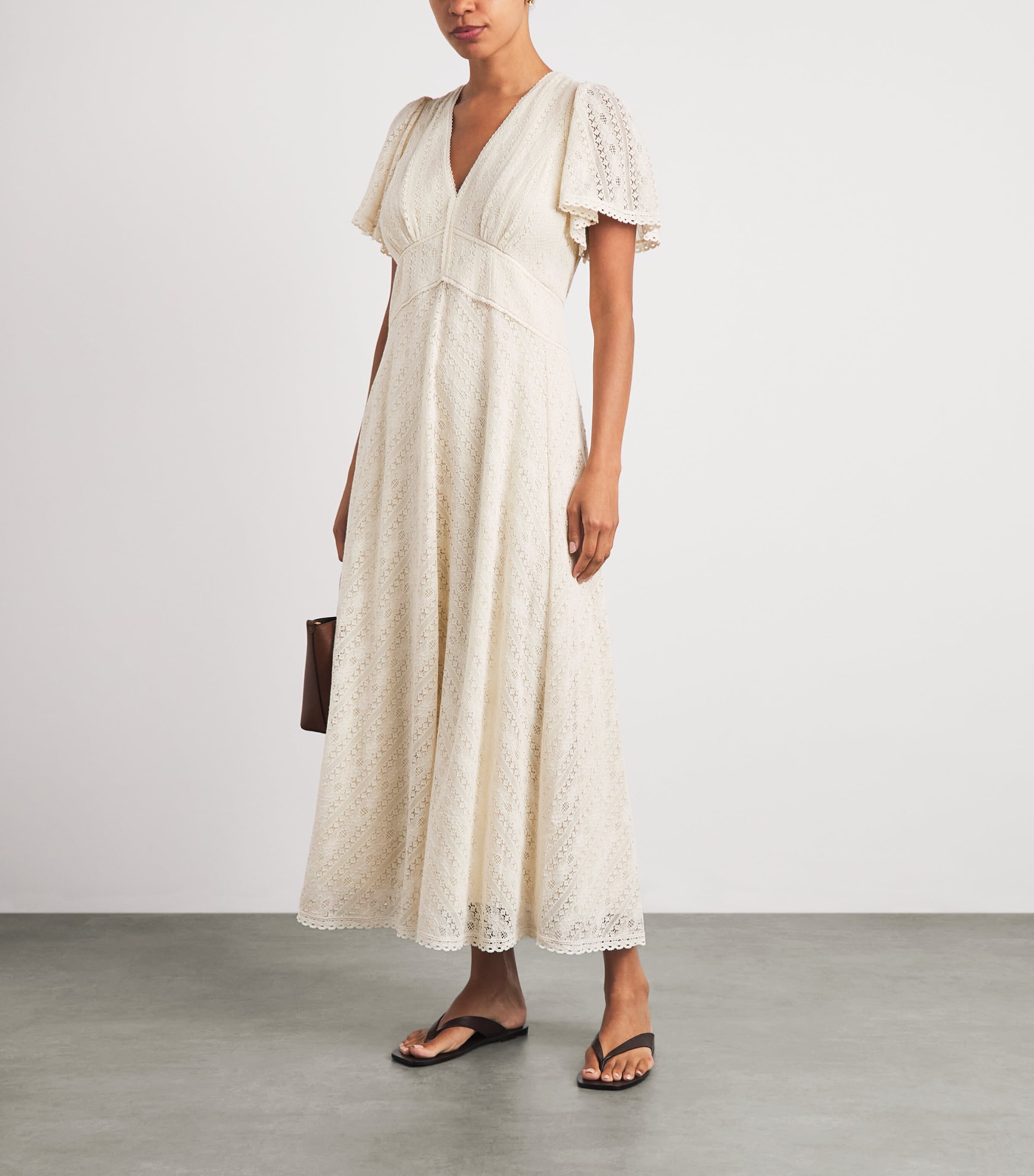 ME+EM Womens Lace Maxi Dress Ecru Image 2
