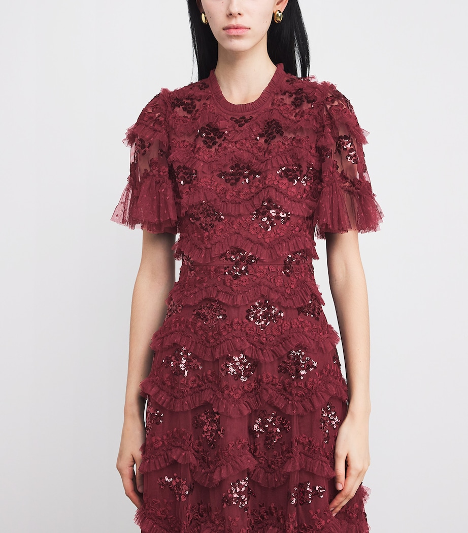 Daisy Wave Maxi Dress 77966710 CLARET Image 4