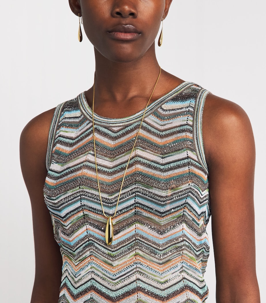 Missoni Womens Sequin Chevron Tank Top Smspo Mltclr W Bk,bn Image 3