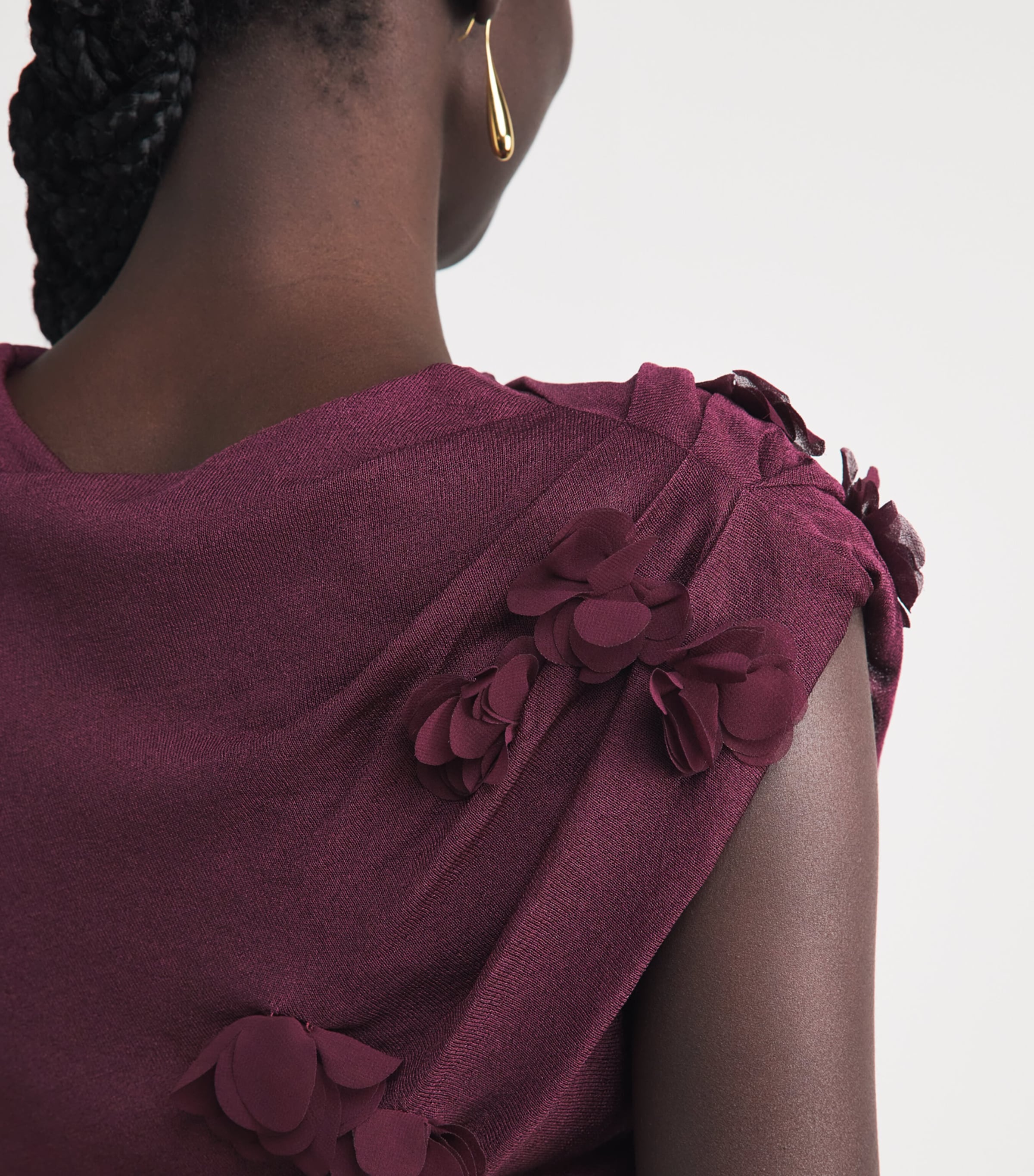 Simkhai Womens Floral Appliqué Tessa Top Fig Image 3