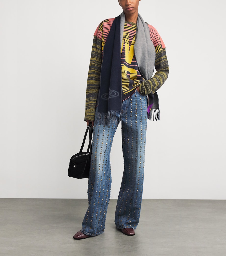 Vivienne Westwood Wool Orb Scarf Mineral Grey Image 3