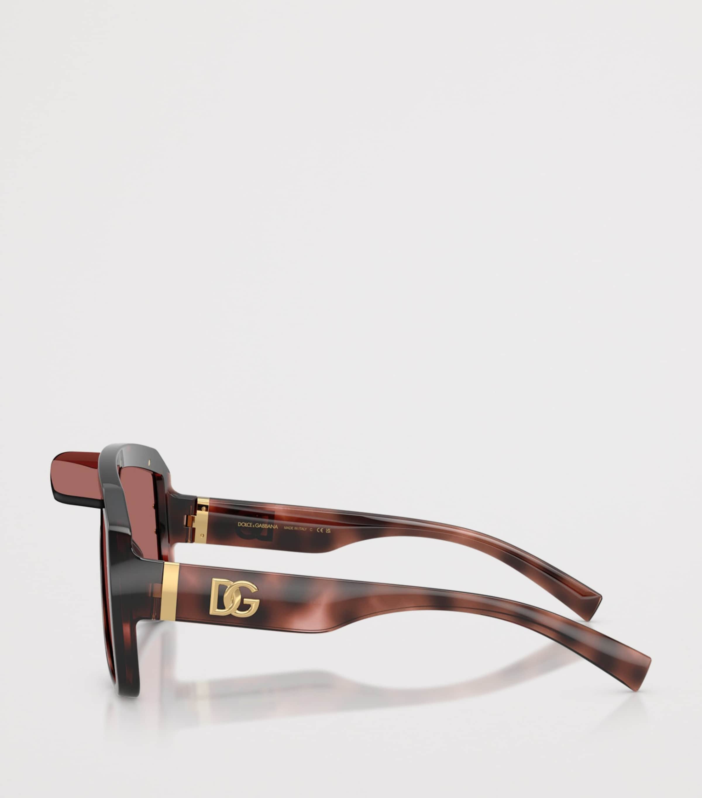 Dolce&Gabbana Wrap-Around Pilot Sunglasses Brown Image 3