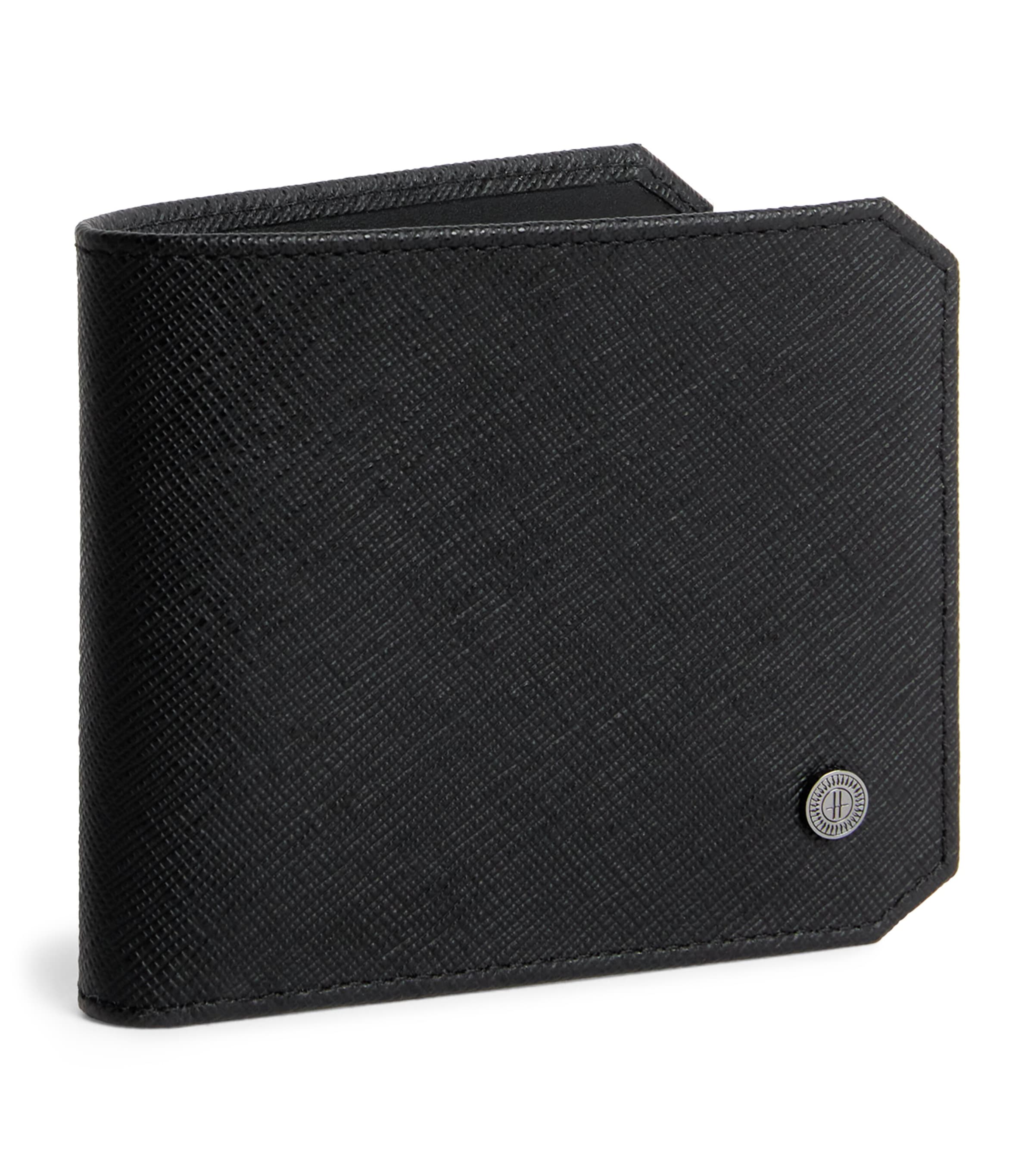 Harrods Leather Wembley Bifold Wallet In Black