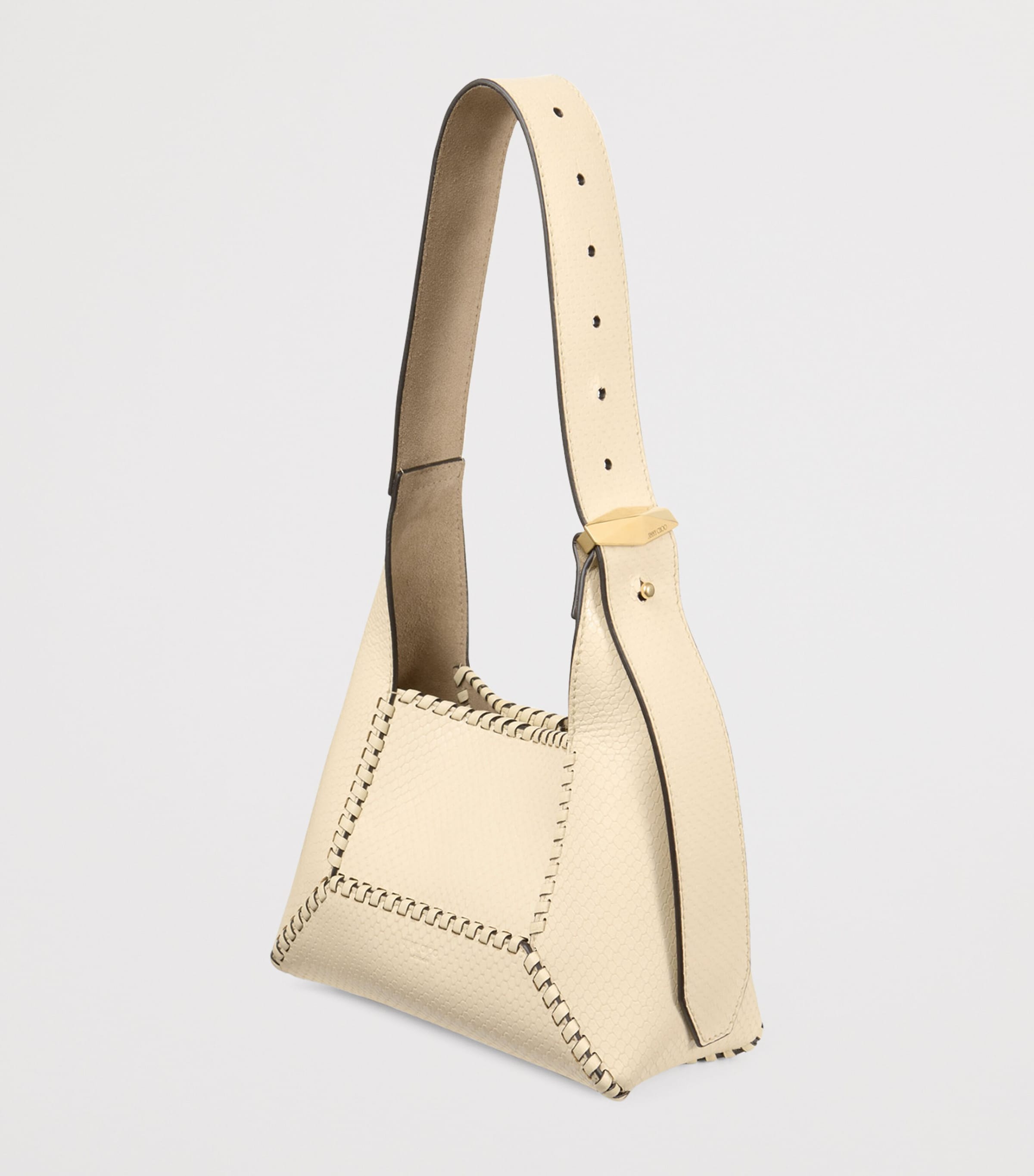 Snake-Print Diamond Shoulder Bag BUTTERMILK/GOLD Image 4