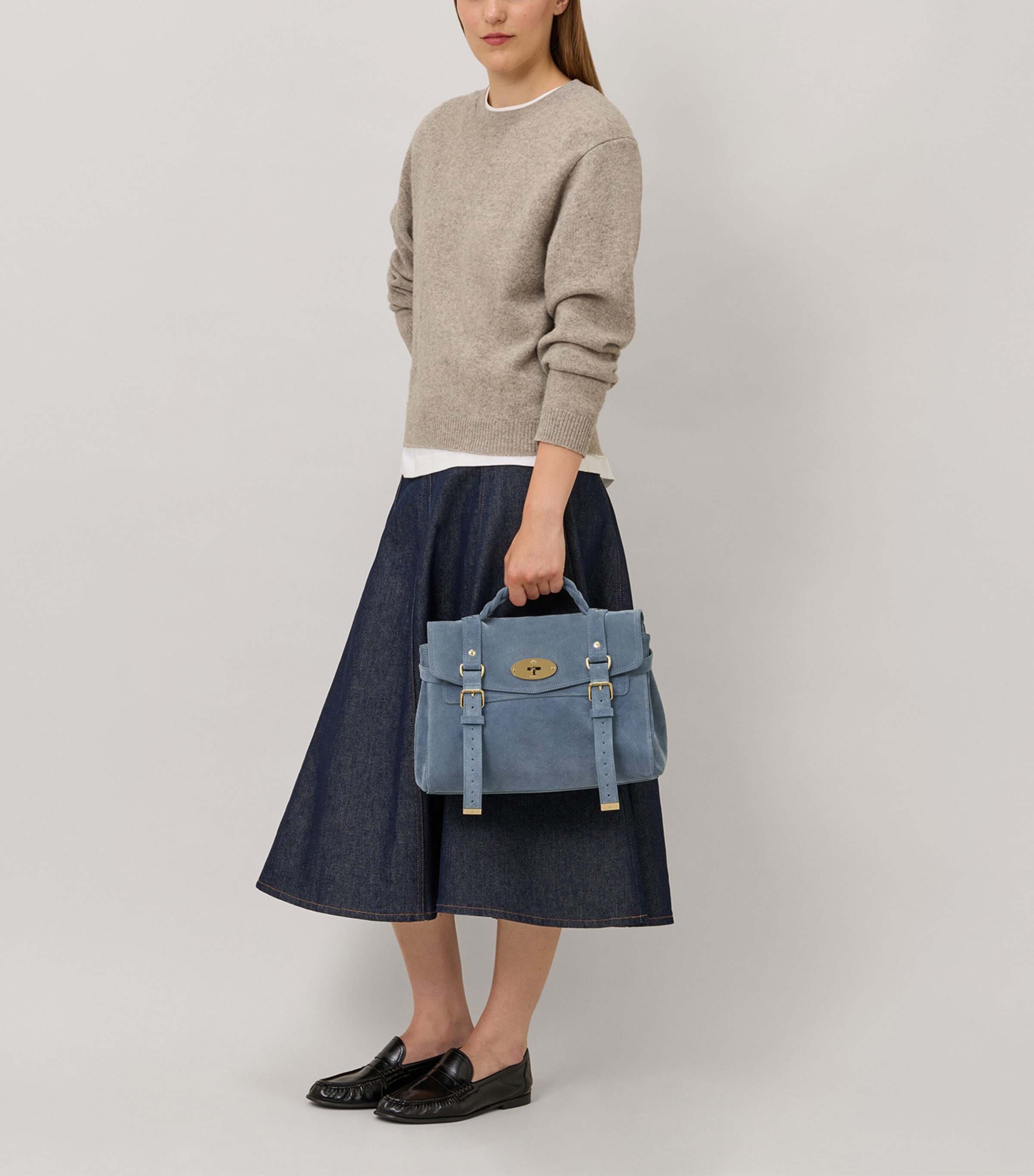 Mulberry Grey Suede Alexa Cross-Body Bag | Harrods US
