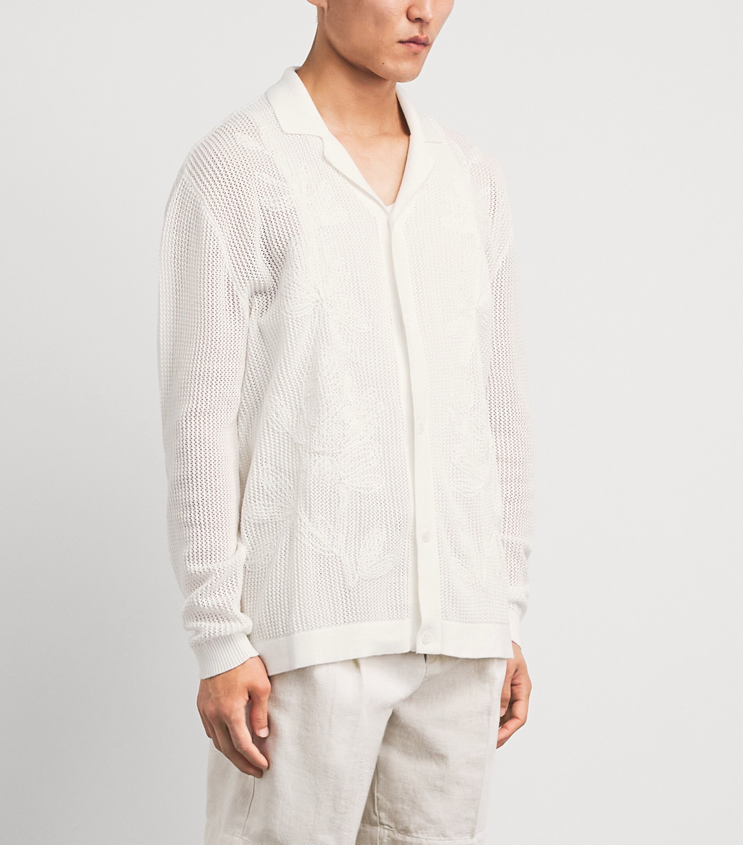 CHÉ Mens Feriando Crochet Shirt Ivory Image 4