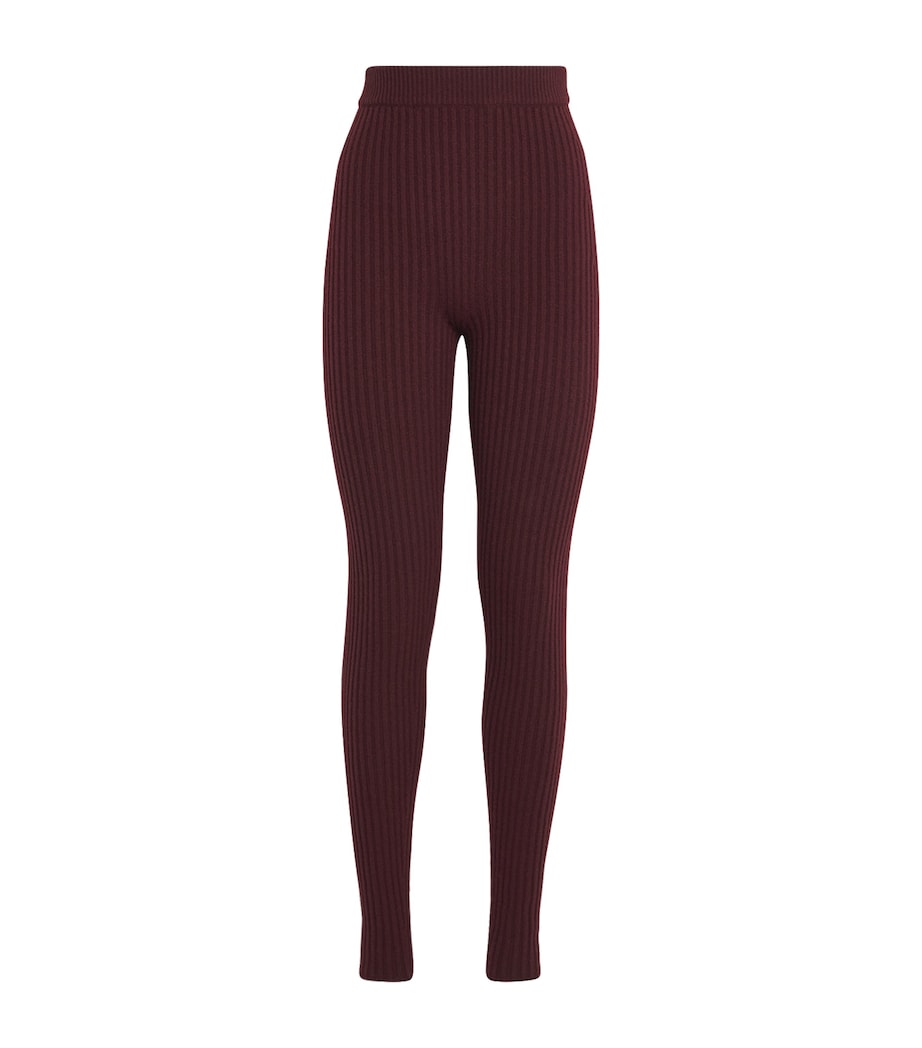 Wool-Blend Rib-Knit Leggings CHERRY Image 1