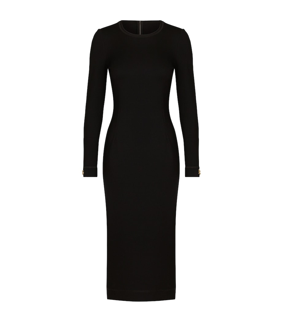 Bodycon Midi Dress N0000-BLACK Image 1
