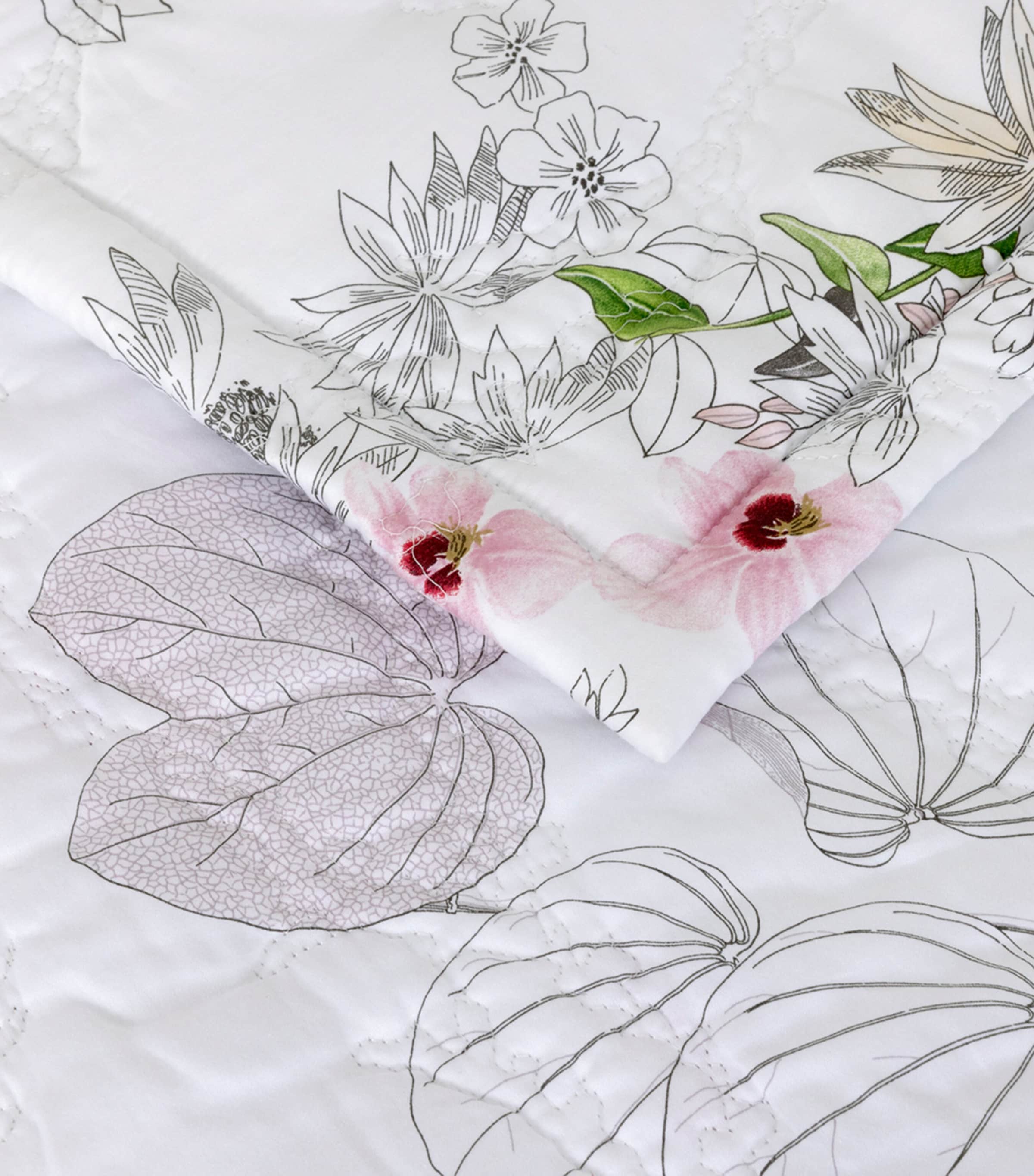 Yves Delorme Embroidered Orchidee Super King Bedcover (285cm x 250cm) Multicoloured Image 3