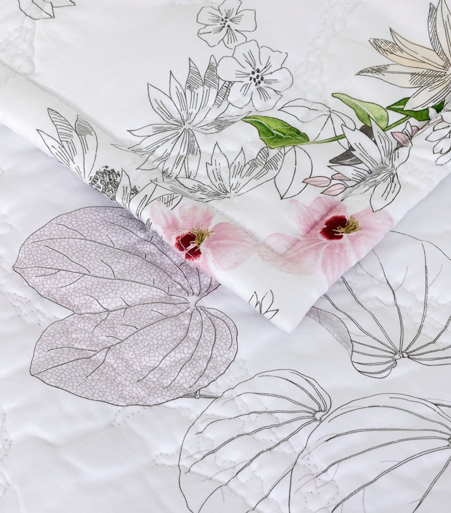 Yves Delorme Embroidered Orchidee Super King Bedcover (285cm x 250cm) Multicoloured Image 3