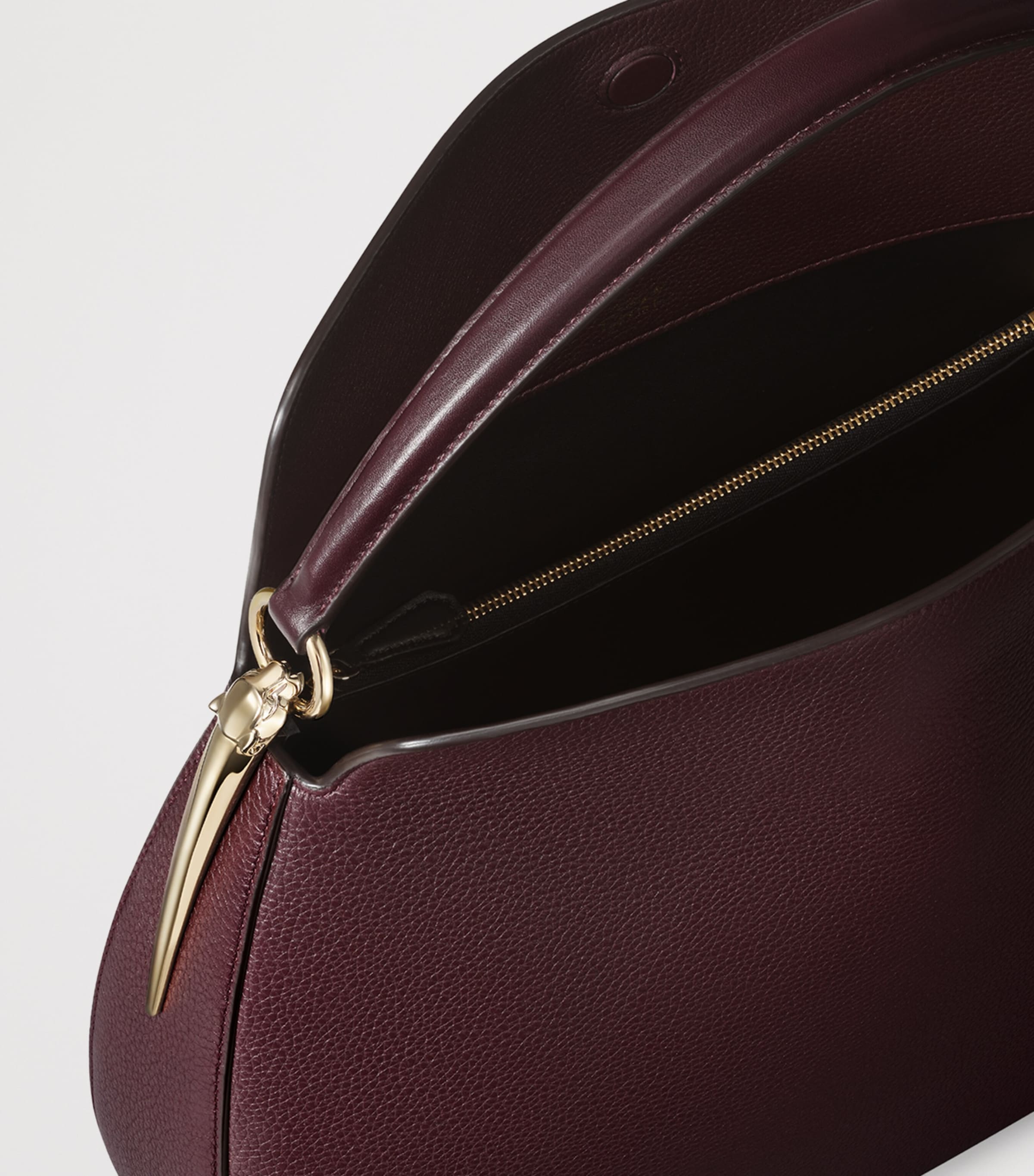 Small Leather Panthère Hobo Shoulder Bag GRAPE Image 4