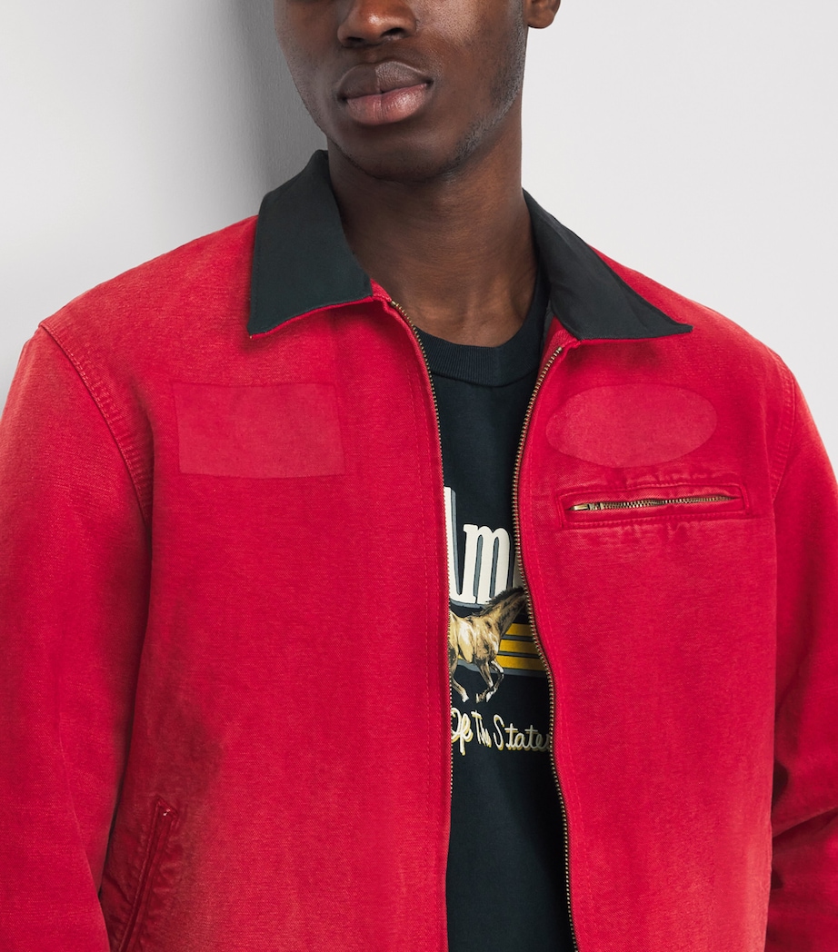 Canvas Sun-Faded Work Jacket RED Image 6