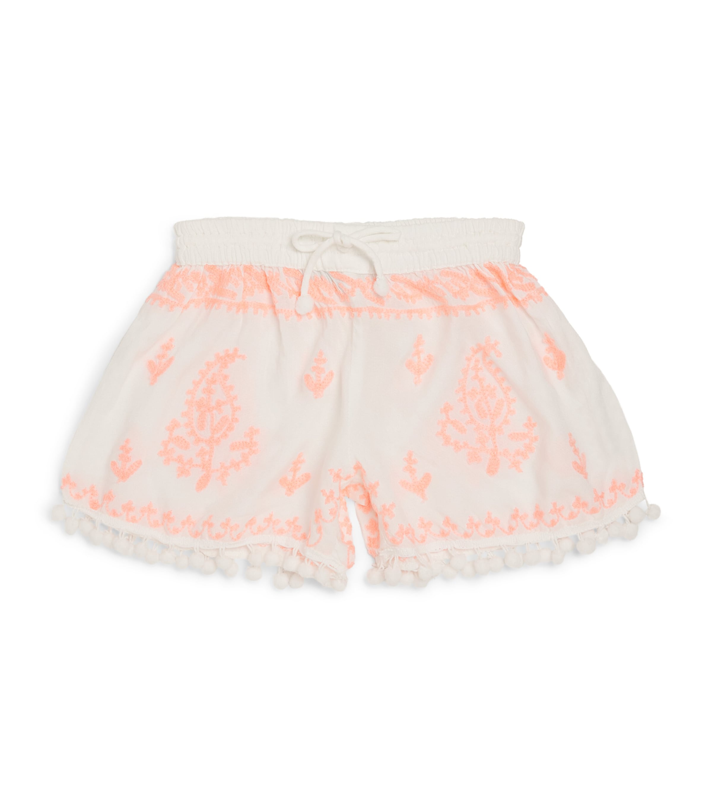 Melissa Odabash Kids' Embroidered Sienna Shorts In White