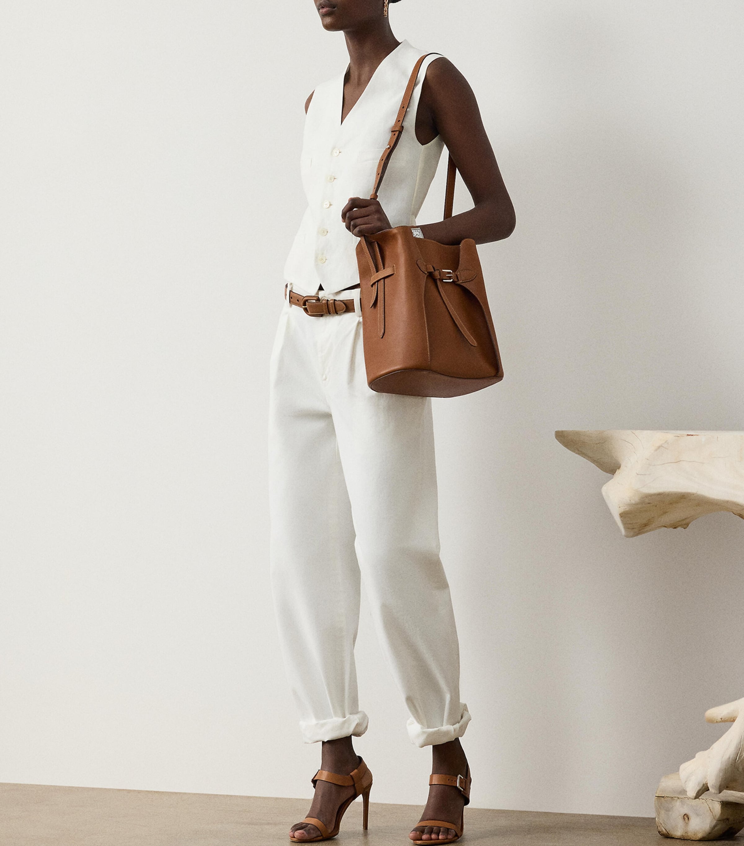 Linen Jaiden Waistcoat CREAM Image 2