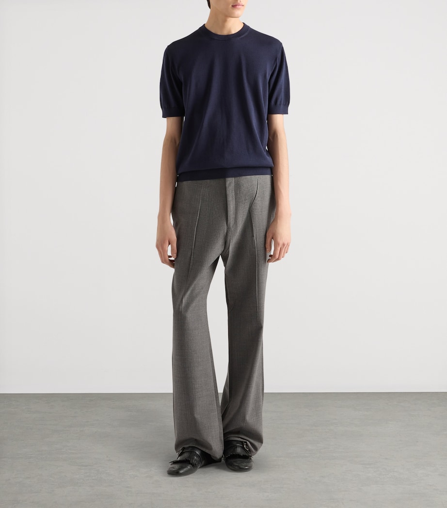 Cotton Short-Sleeve Sweater F0AA7 Image 2