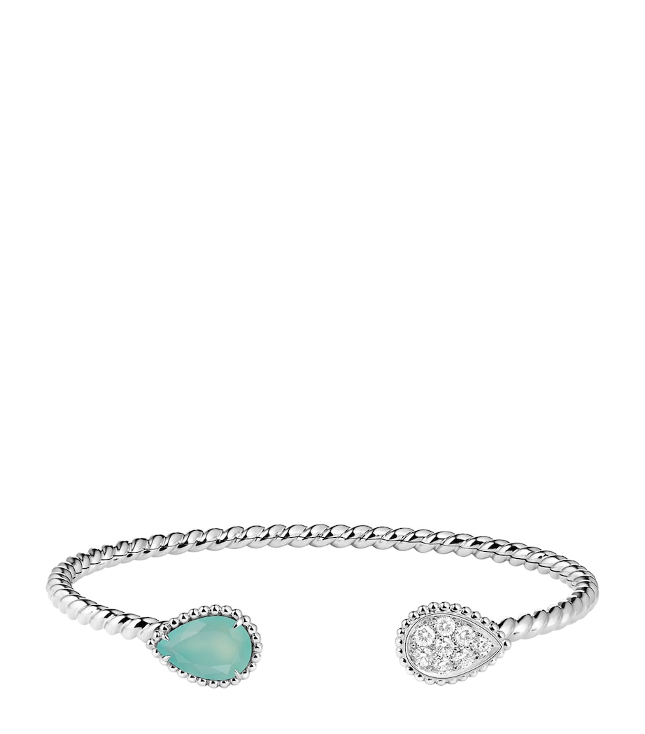 White Gold, Diamond and Aquaprase Serpent Bohème Bangle BLUE Image 1
