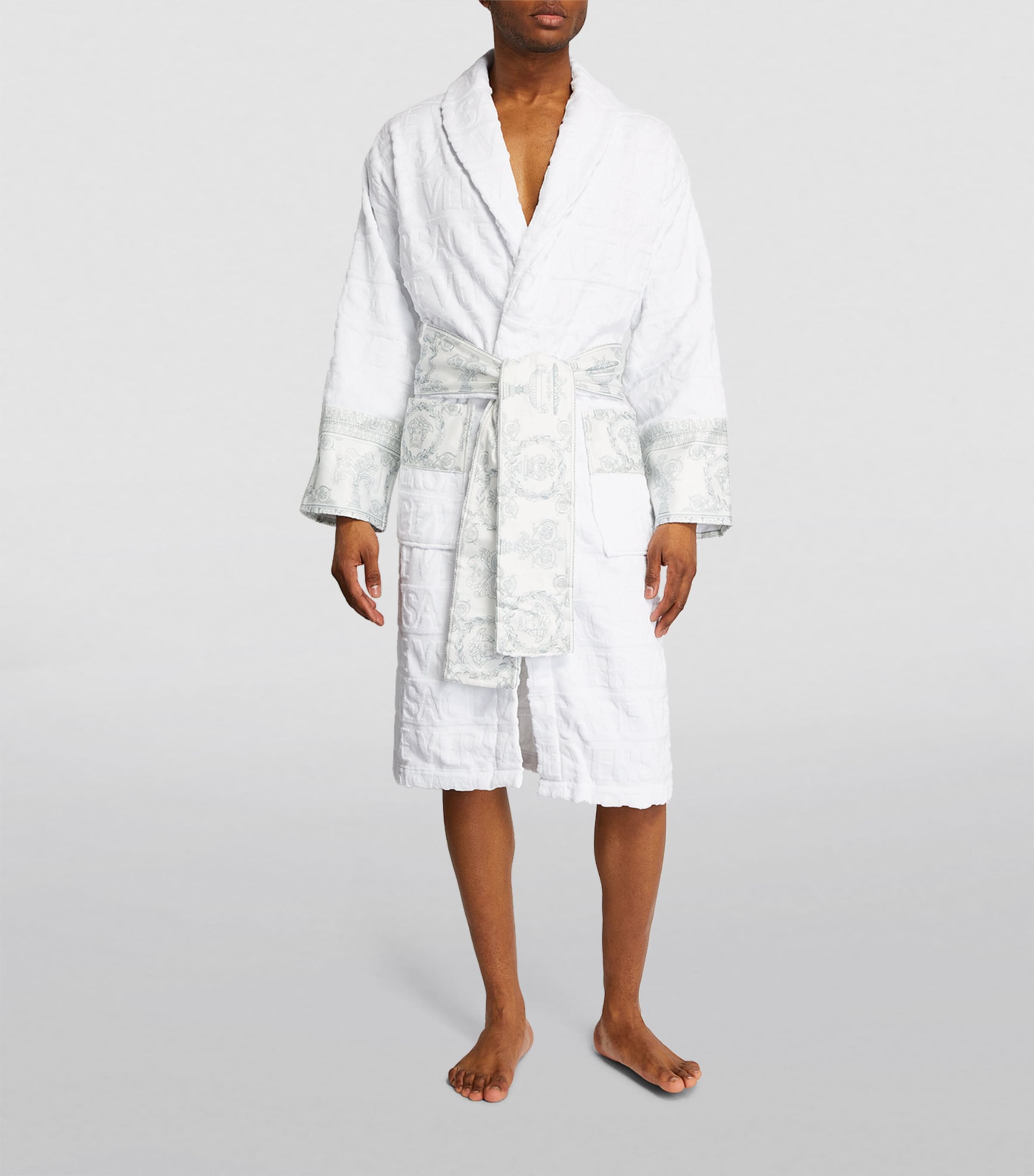 Versace Baroque Bath Robe Wht/wht Image 5