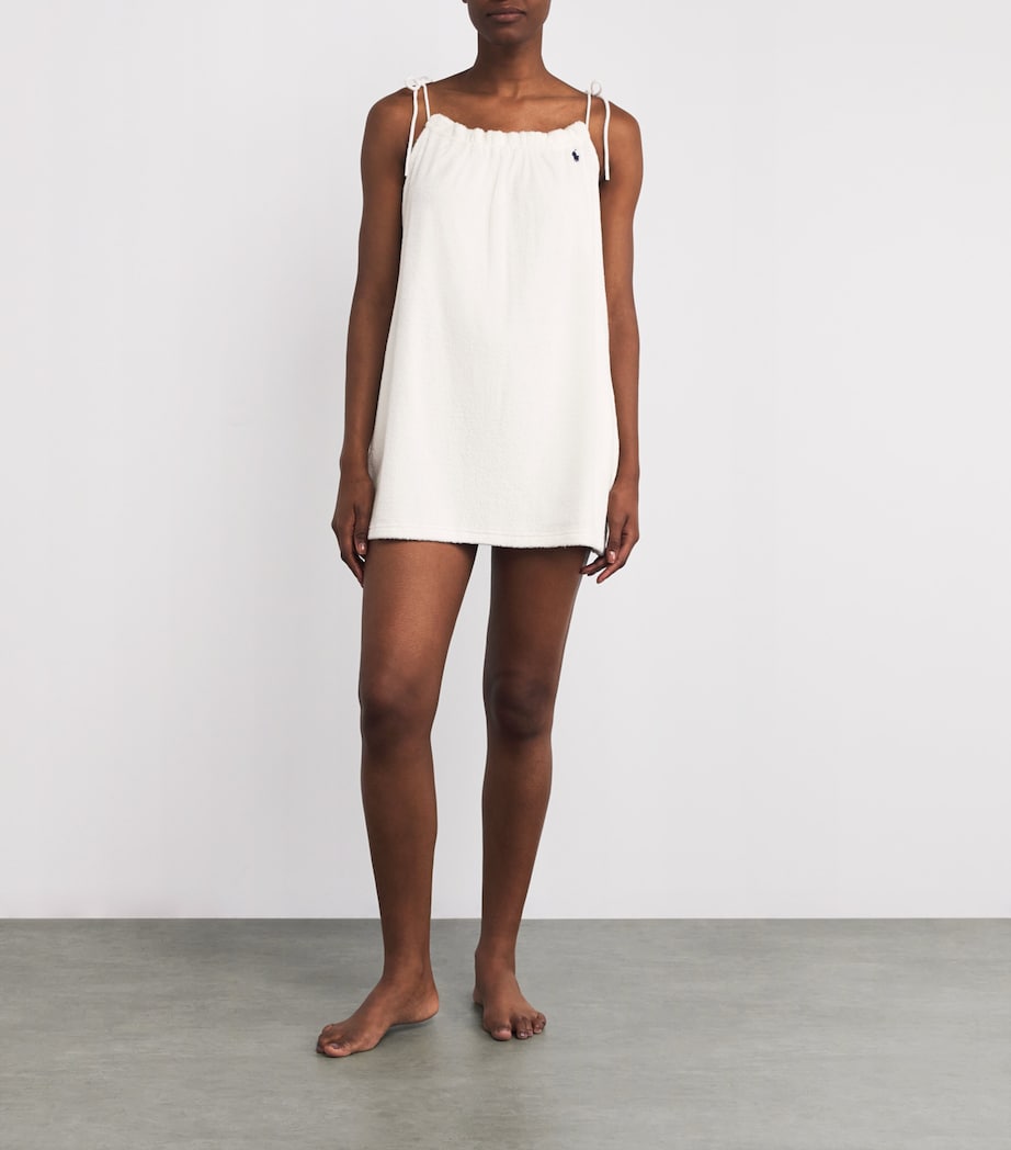 Logo Terry Towelling Mini Dress WHITE Image 2