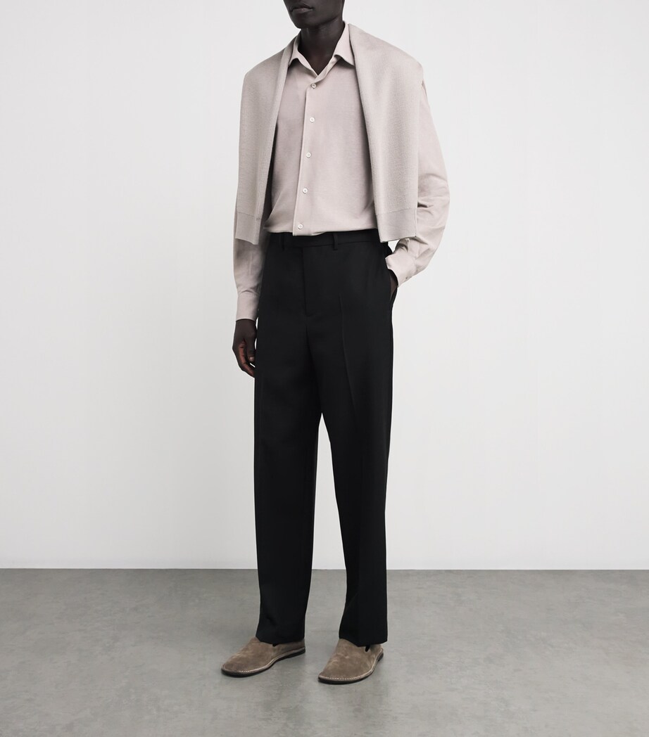 Corneliani Mens Cotton Jersey Shirt Natural / Beige Image 2