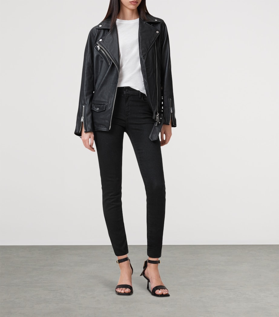 AllSaints Womens Miller Size Me Skinny Jeans Black Image 2