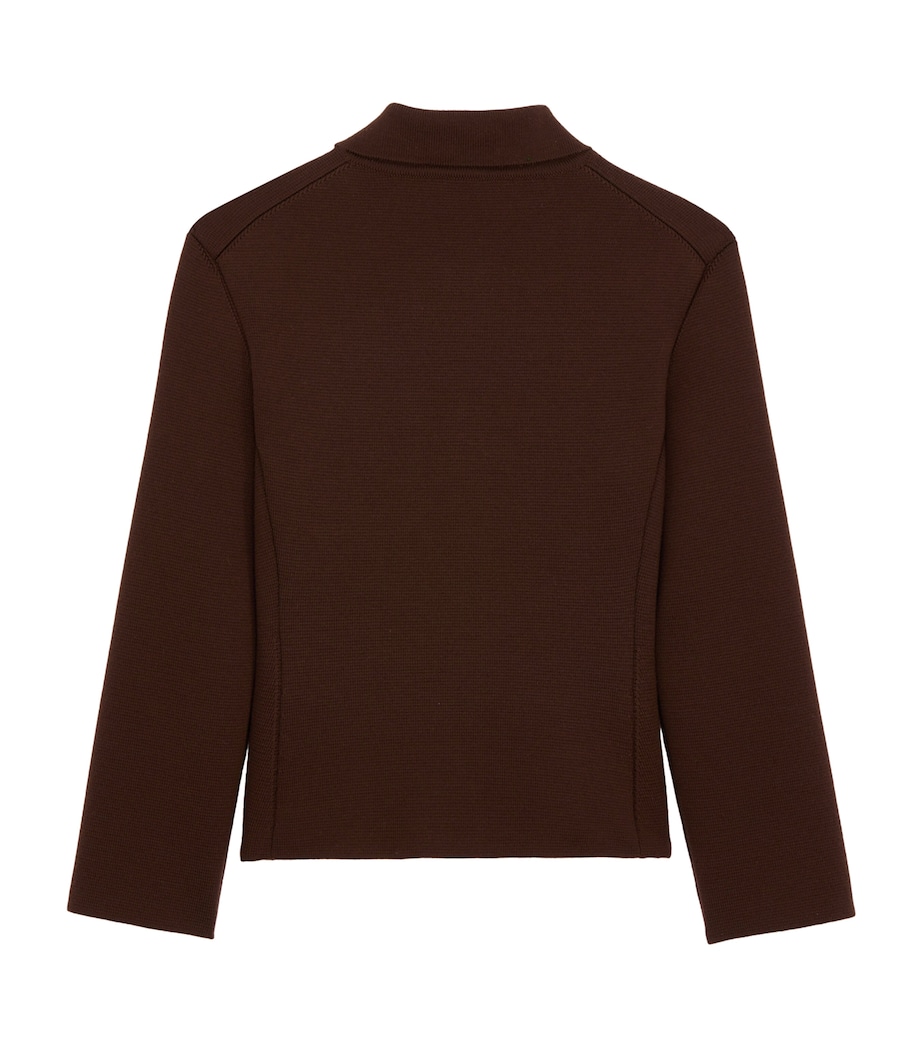 Saint Laurent Womens Virgin Wool Collar Cardigan Image 2