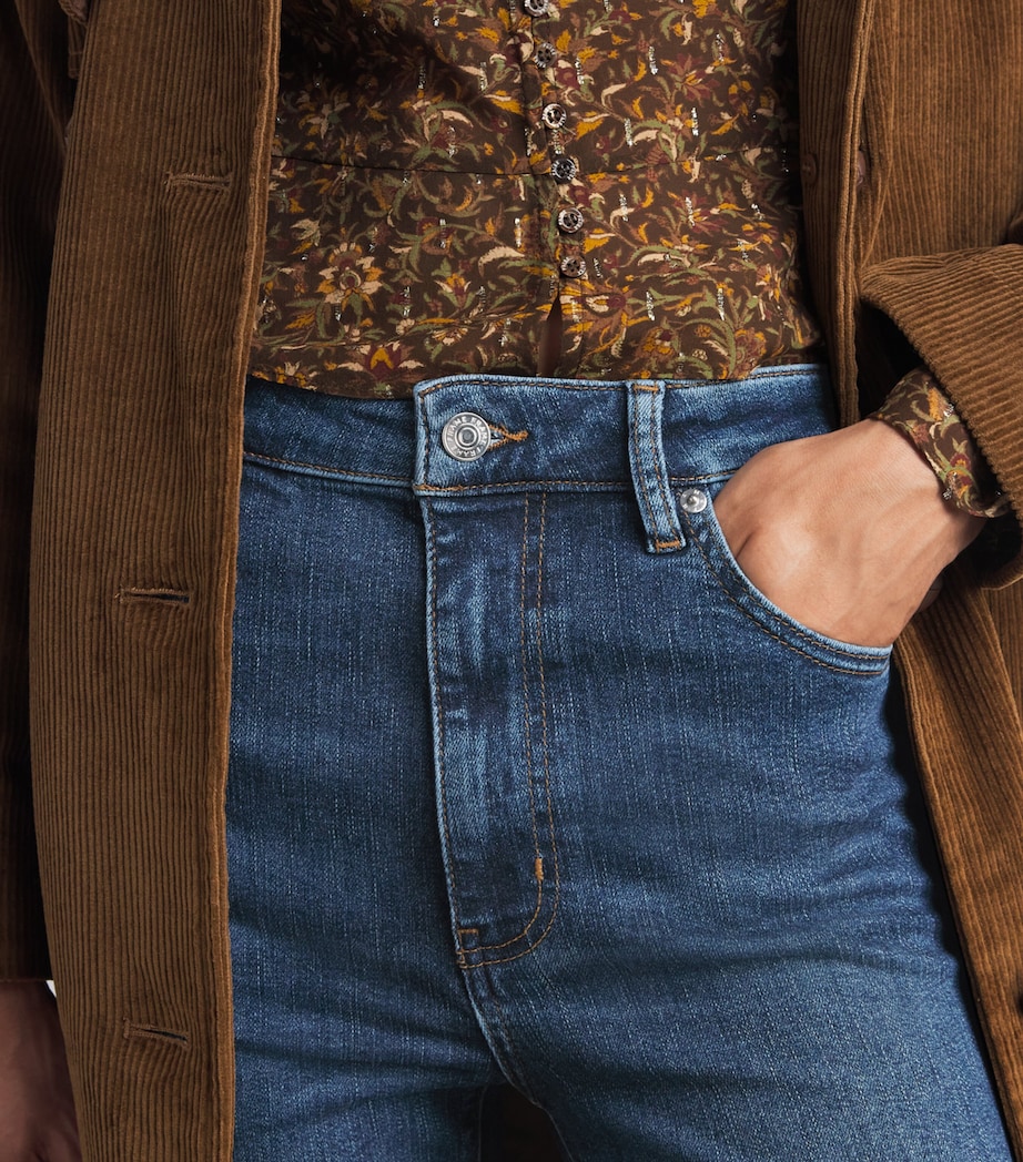 FRAME Womens The Reboot High-Rise Bootcut Jeans Showdown Image 3