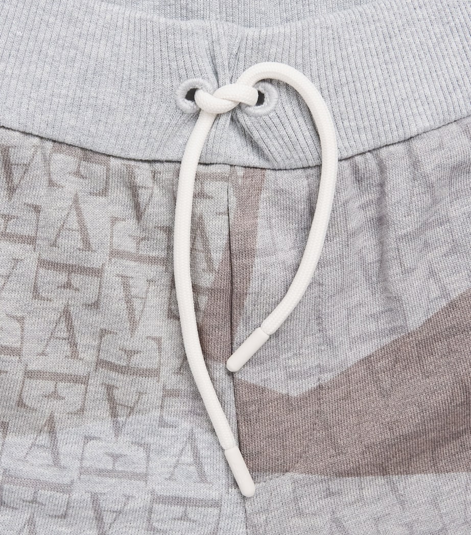 Emporio Armani Kids Logo Print Sweatshorts (4-16 Years) Gray Mel/camo Ecru Image 4
