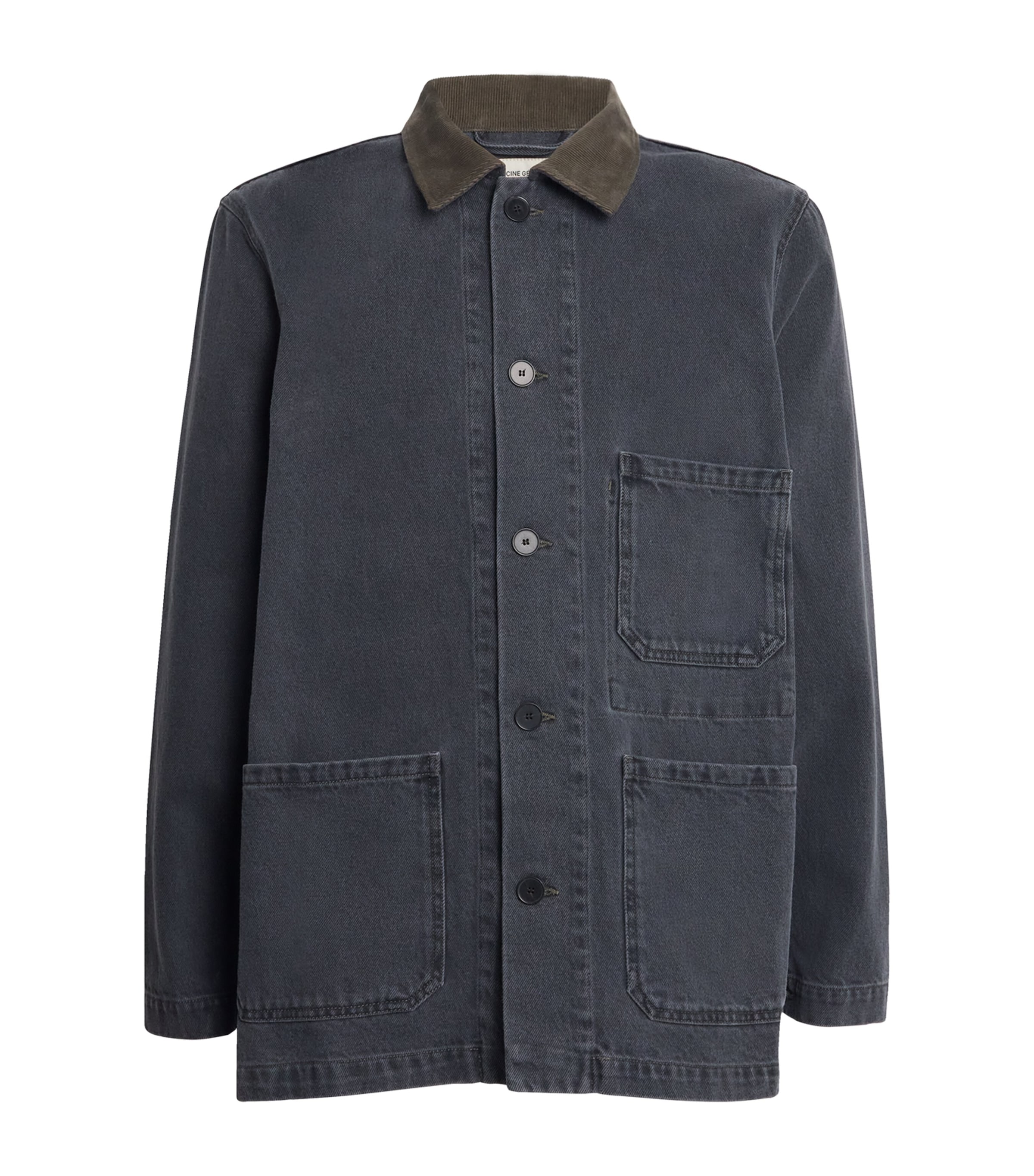 Officine Generale Cotton Corduroy-collar Carlito Jacket In Blue