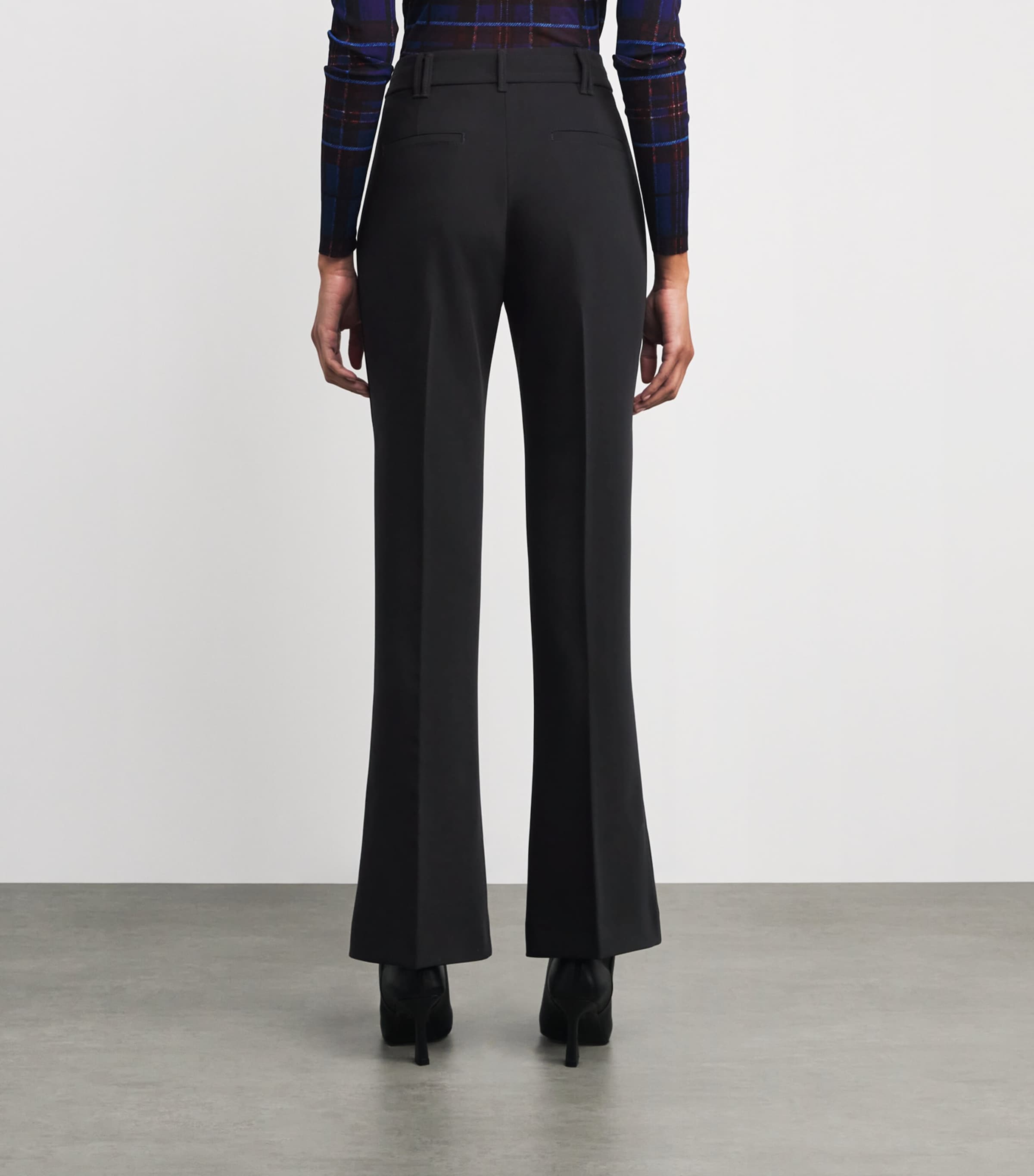 Flared Tailored Trousers BLACK Image 4