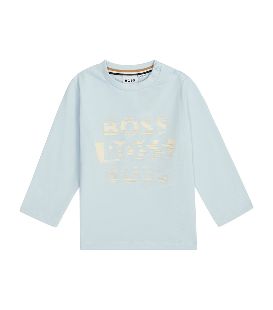 Cotton Triple Logo T-Shirt (3 Months-3 Years) PALE BLUE Image 1