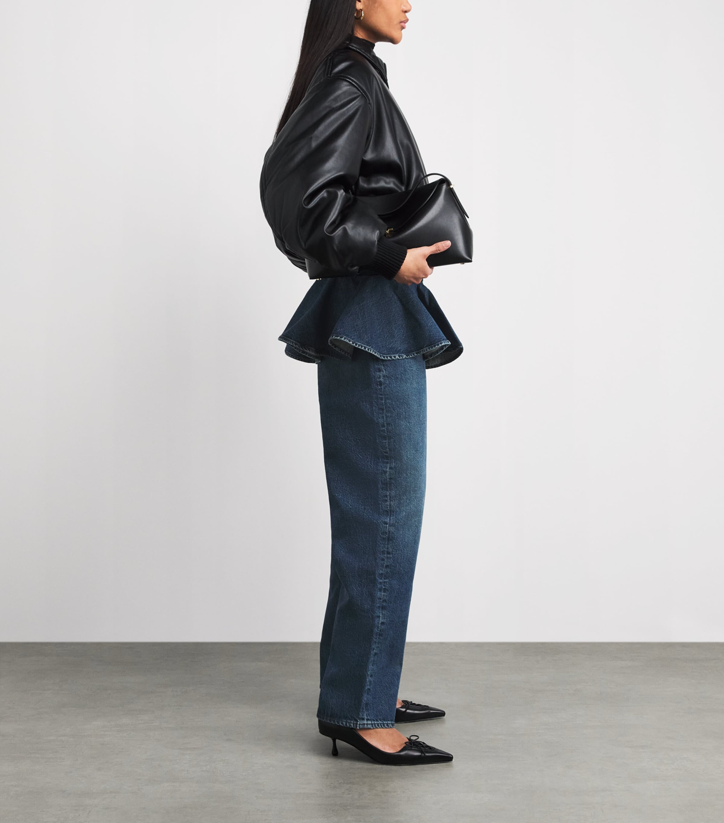 AGOLDE Womens Peplum Straight Jeans Peak Image 2