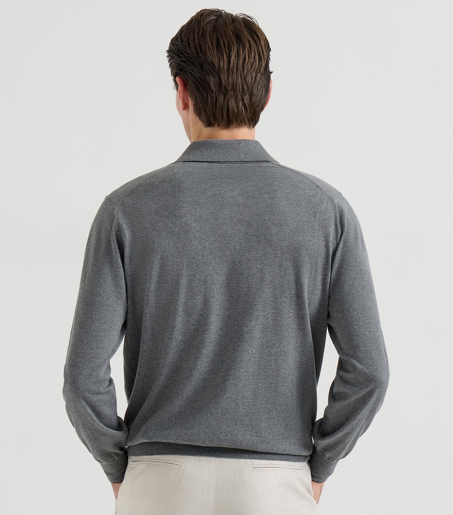 Brunello Cucinelli Mens Cotton Polo Sweater Image 5
