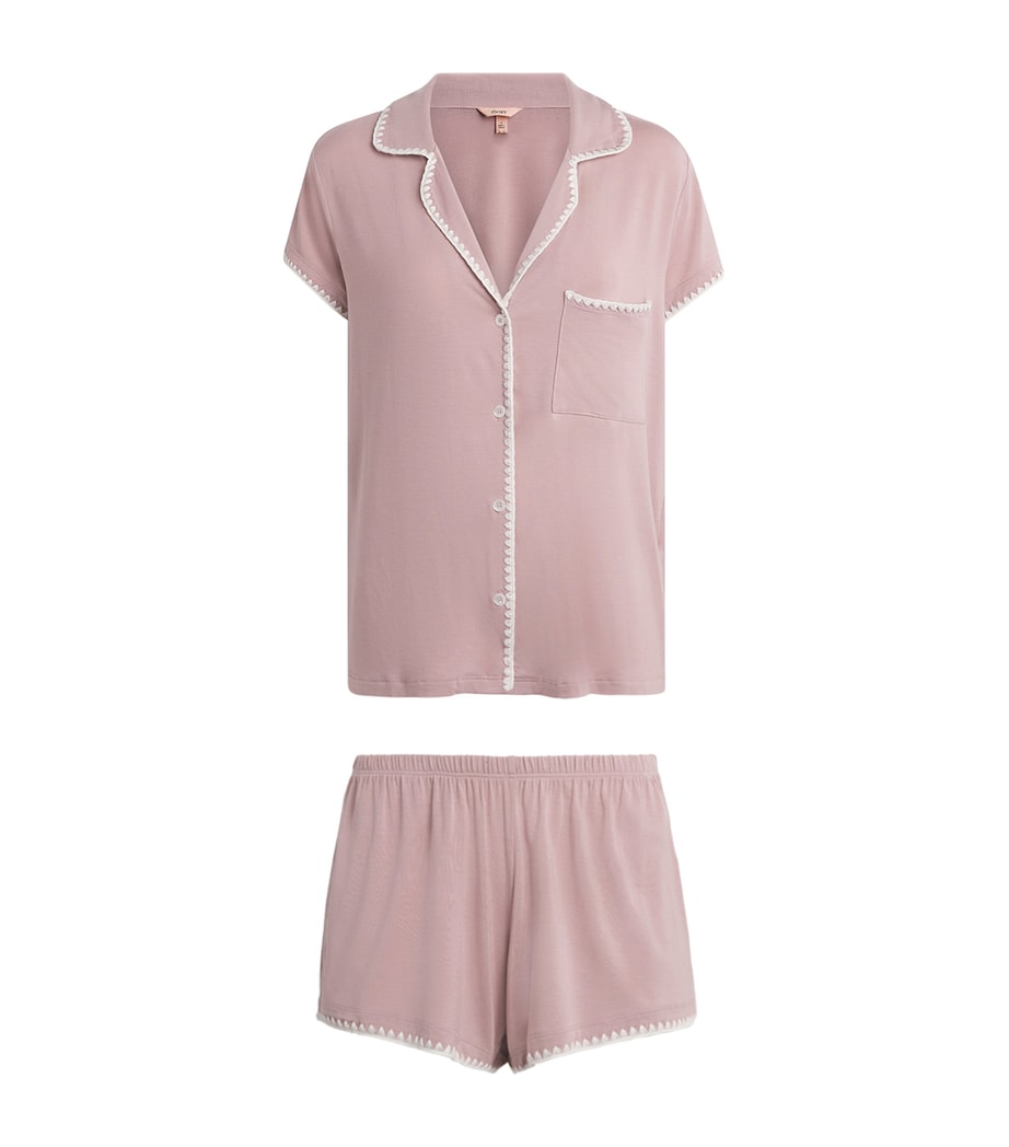 Eberjey Womens Frida Short Pyjama Set Woodrose/ivory Image 1