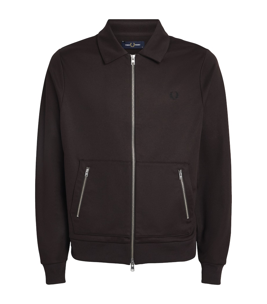 Fred Perry Mens Tennis Tape Track Jacket Rich Brown Image 1