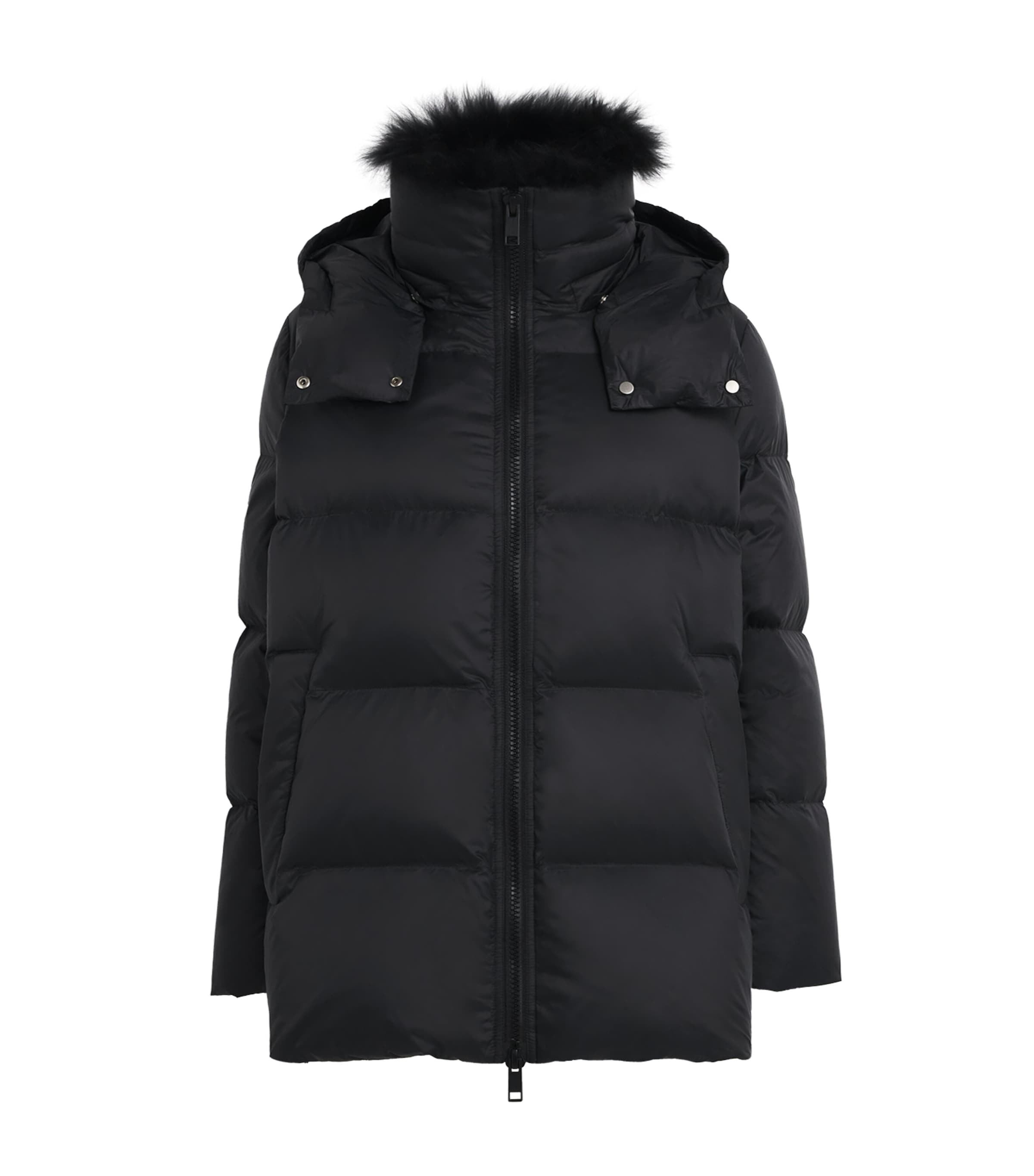 Yves Salomon Down-mink Technical Puffer Jacket In Black