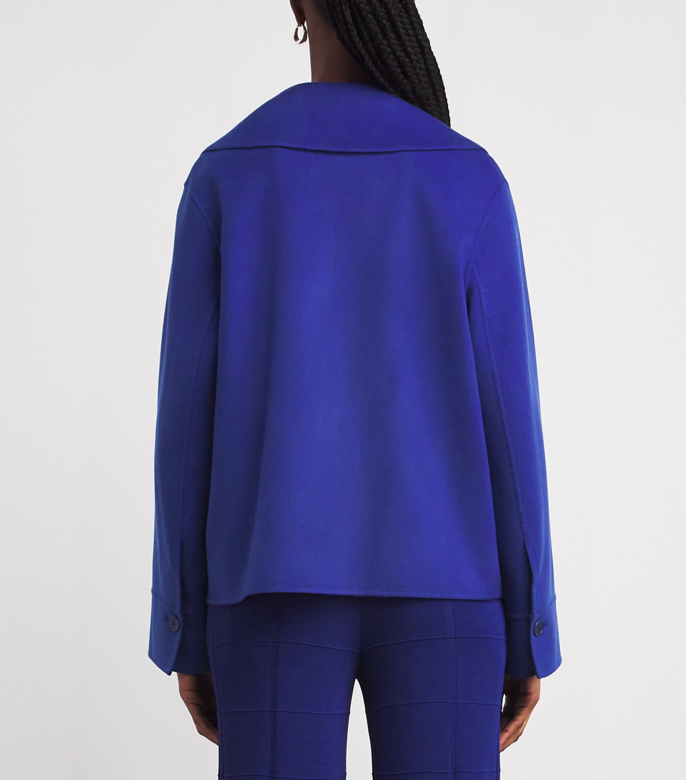Wool-Silk Rollet Coat COBALT Image 4