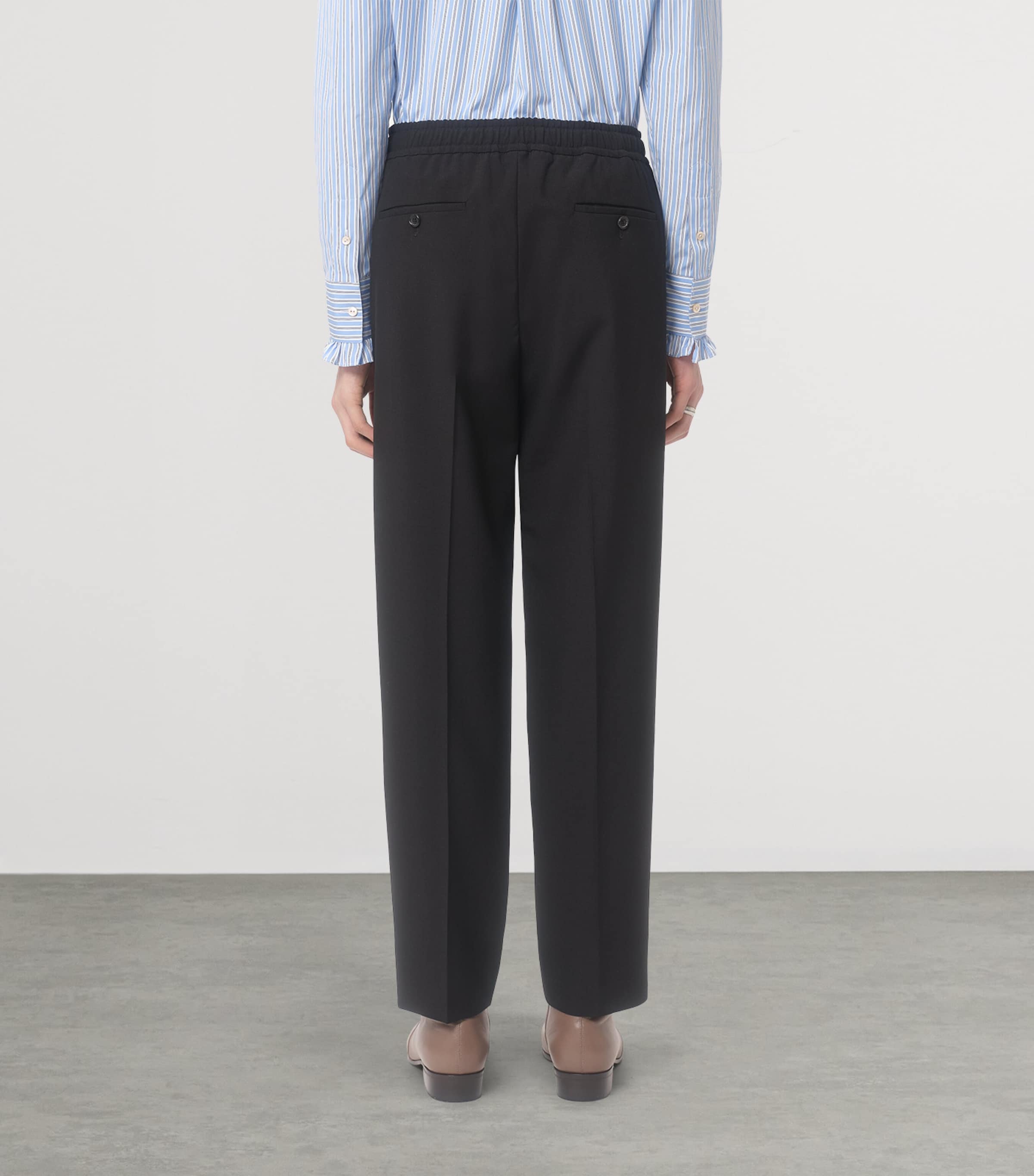 Virgin Wool Drawstring Trousers 0NO Image 4
