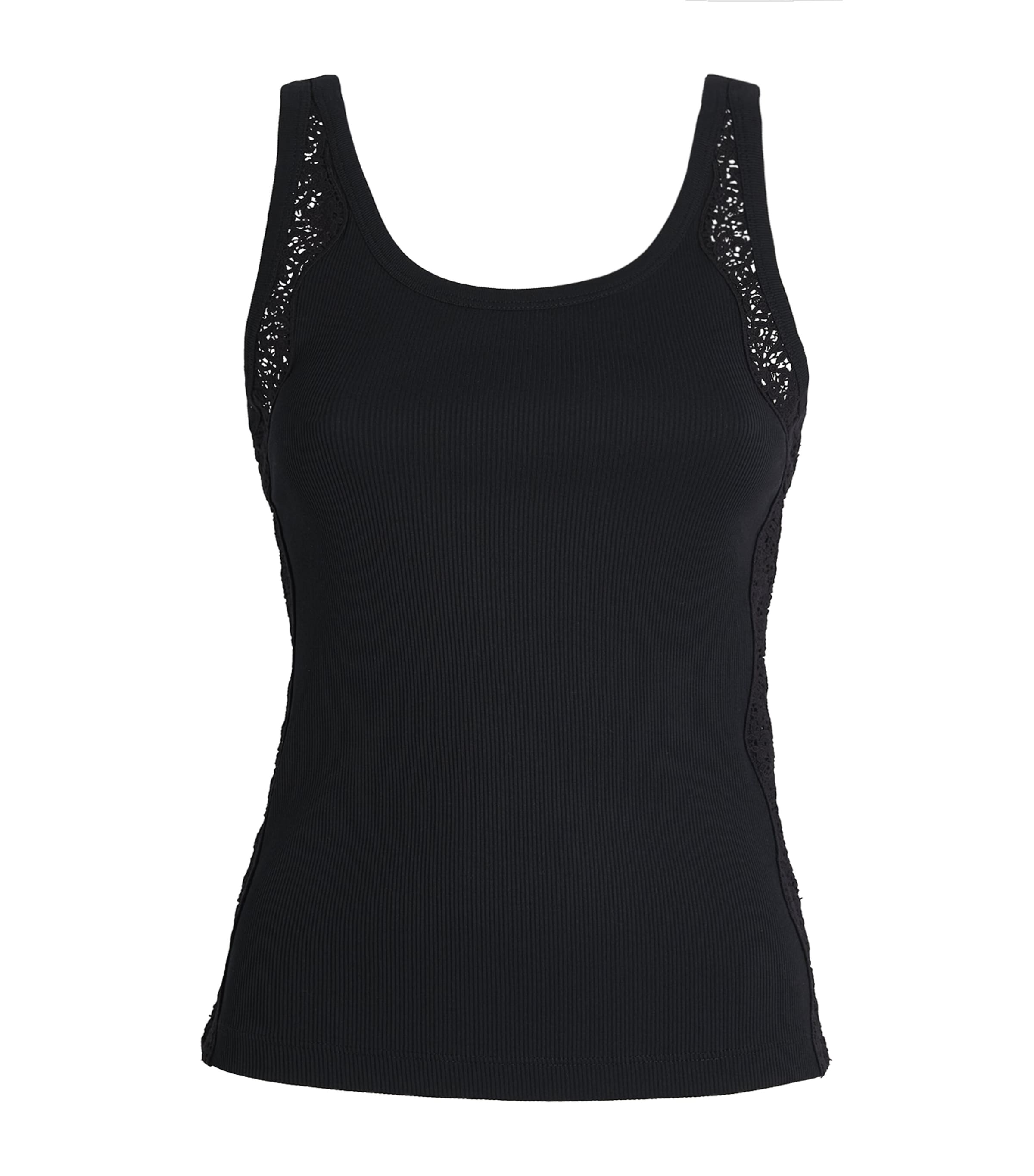 Sandro Paris Womens Lace-Detail Tank Top Black Image 1