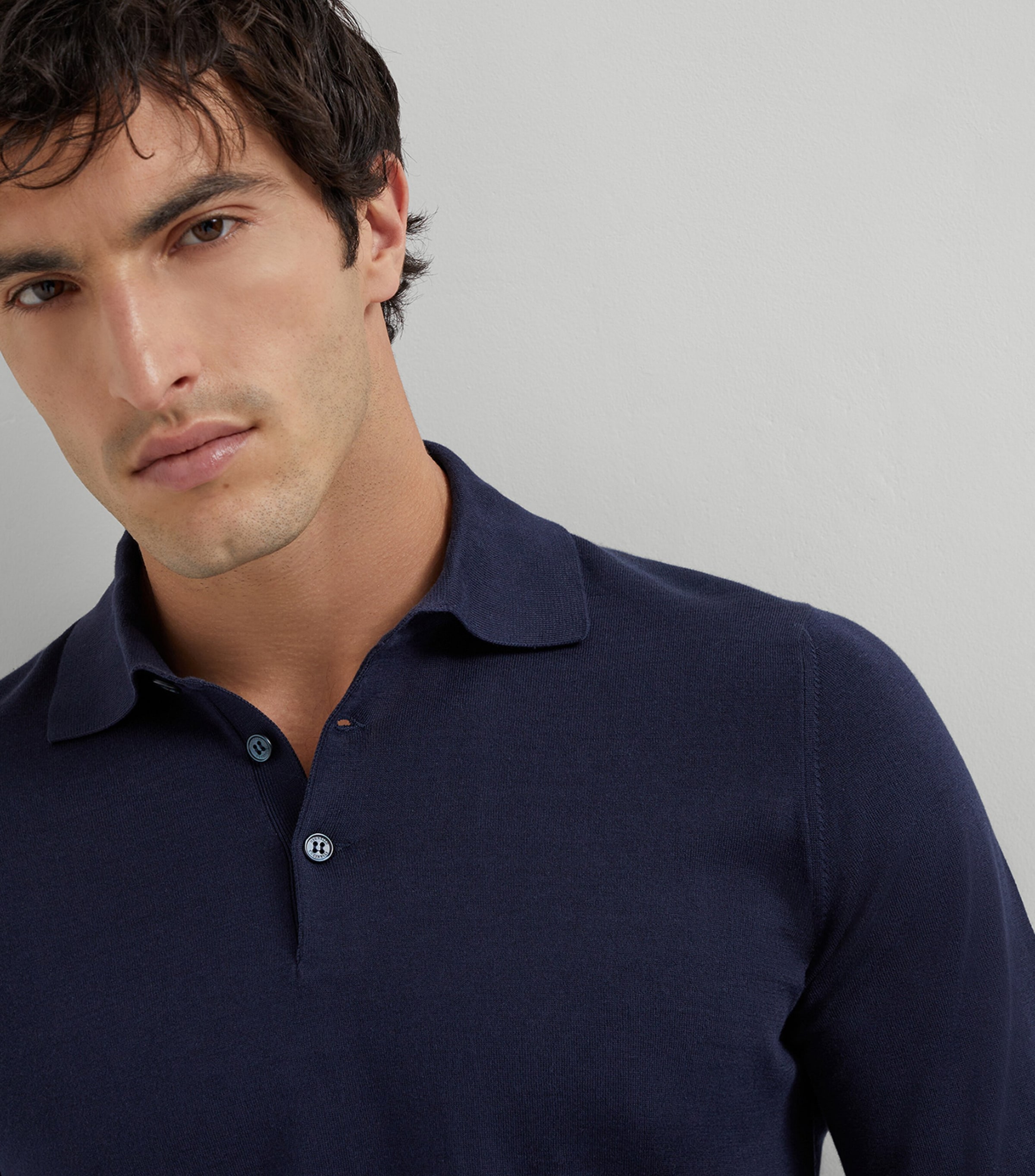 Cotton Polo Sweater CW425 Image 6