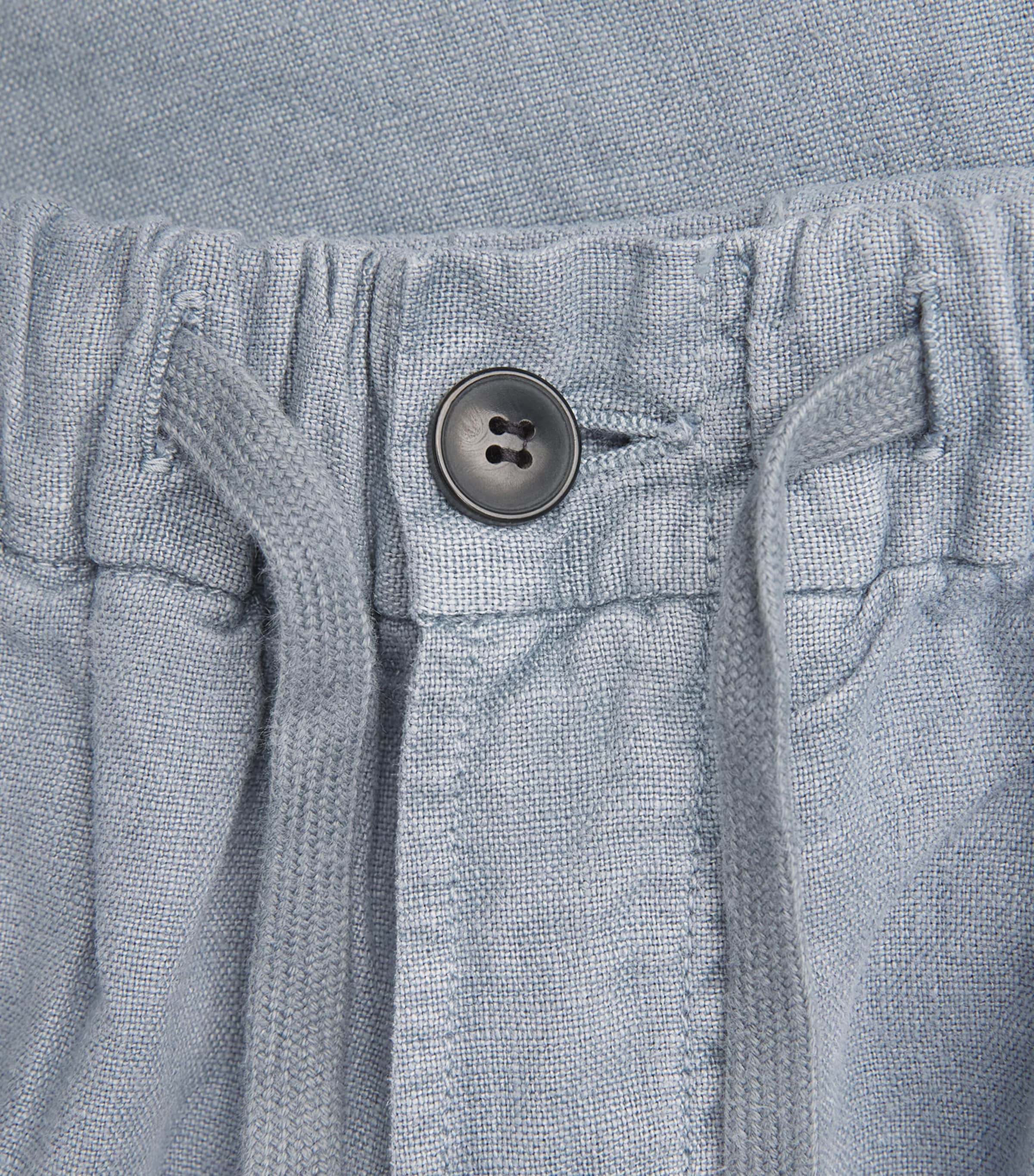 Citizens of Humanity Mens Linen Drawstring Shorts Stone Blue Image 6